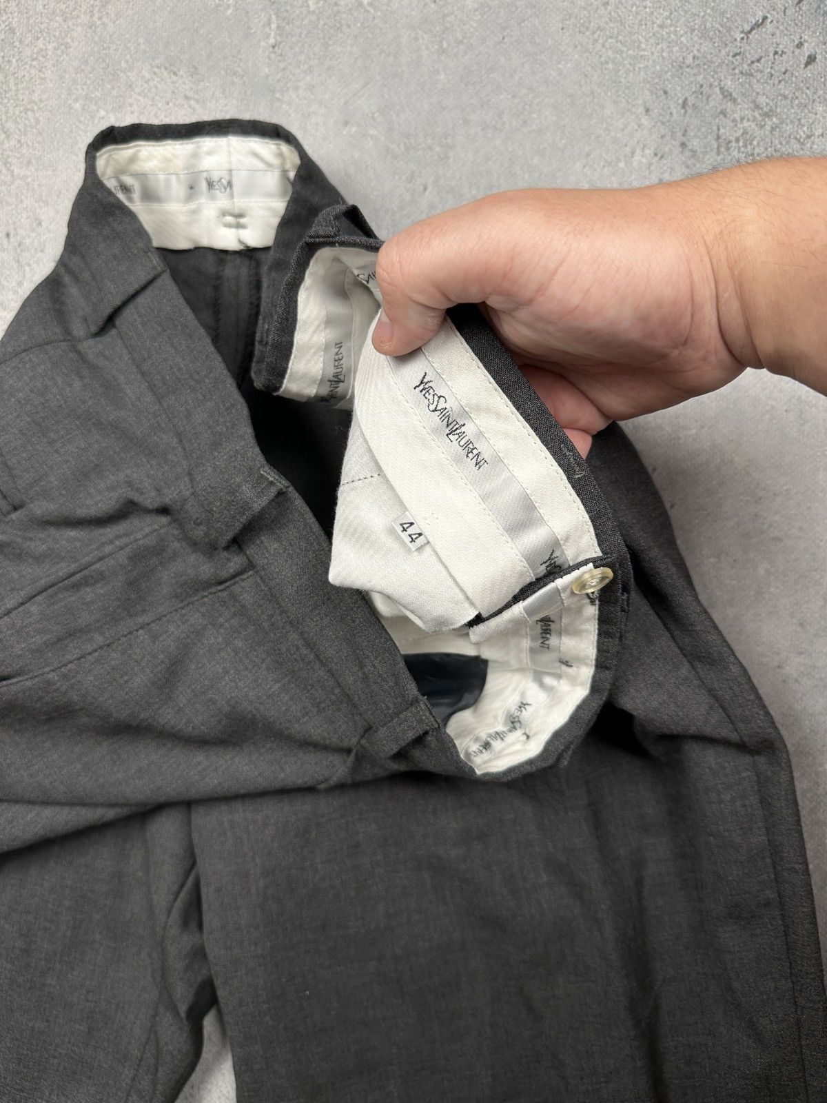 Yves Saint Laurent Vintage Wool Yves Saint Laurent Suit Pants YSL Embroidered Size 44R - 7 Thumbnail