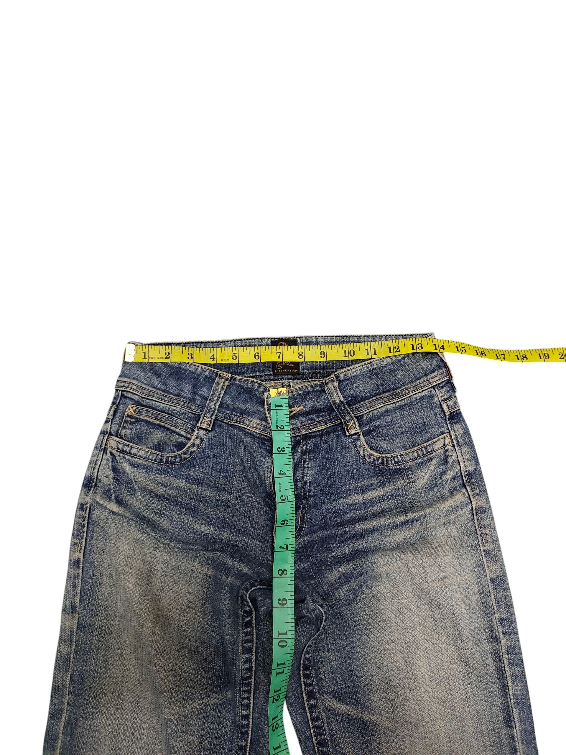 If Six Was Nine Flare Jeans C-Seventeen Clawmark Denim Bootcut Low Rise Size US 28 / EU 44 - 13 Thumbnail