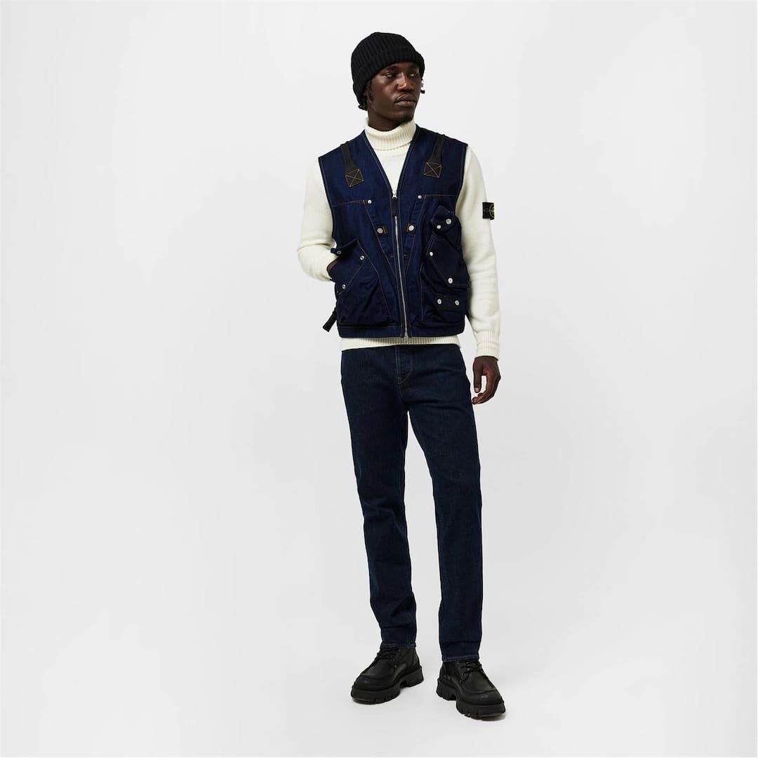 Stone Island o1g2r1mq0526 Denim Research Sleeveless Gilet in Blue Size US XL / EU 56 / 4 - 6 Thumbnail