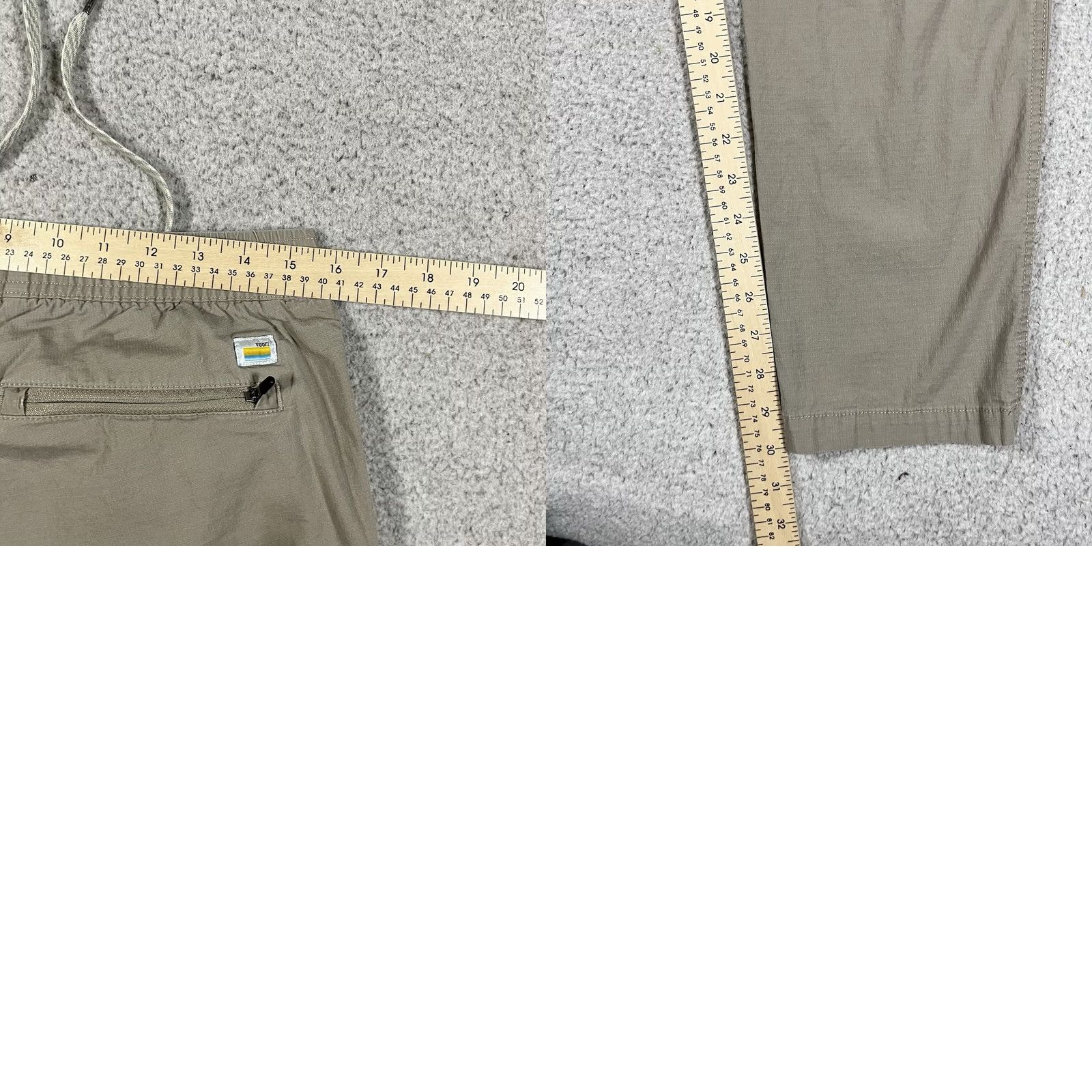 Vuori Vuori Mens L pants Straight Jogger Cotton Spandex Beige Pocket Logo Zipper Adjustable Waist Inseam 30 in Outdoor Casual Workwear Size US 33 - 10 Thumbnail