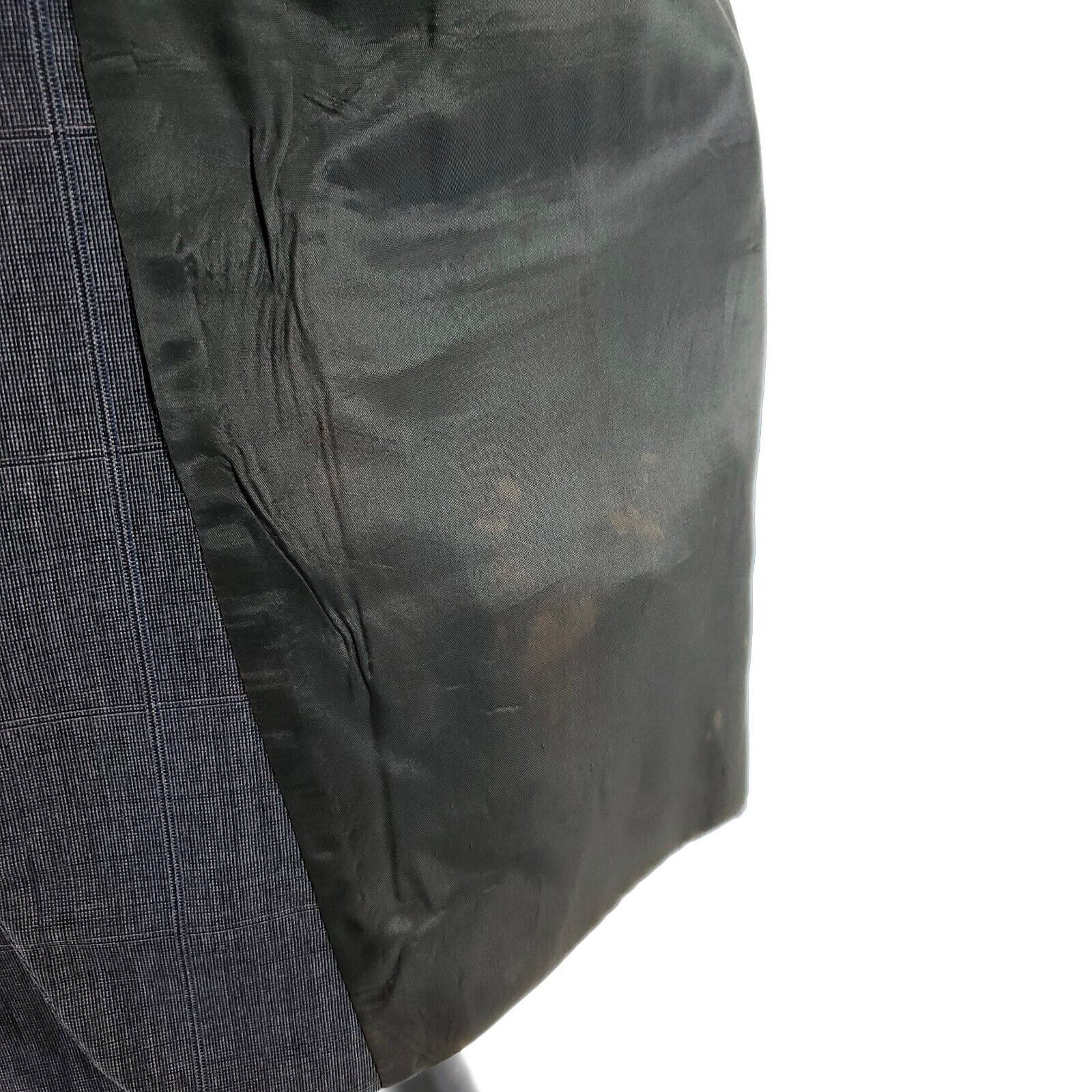 John Weitz John Weitz Wool 2 Button 2 Piece Suit 42L Gray Birdseye 41/3 Size 42L - 10 Thumbnail