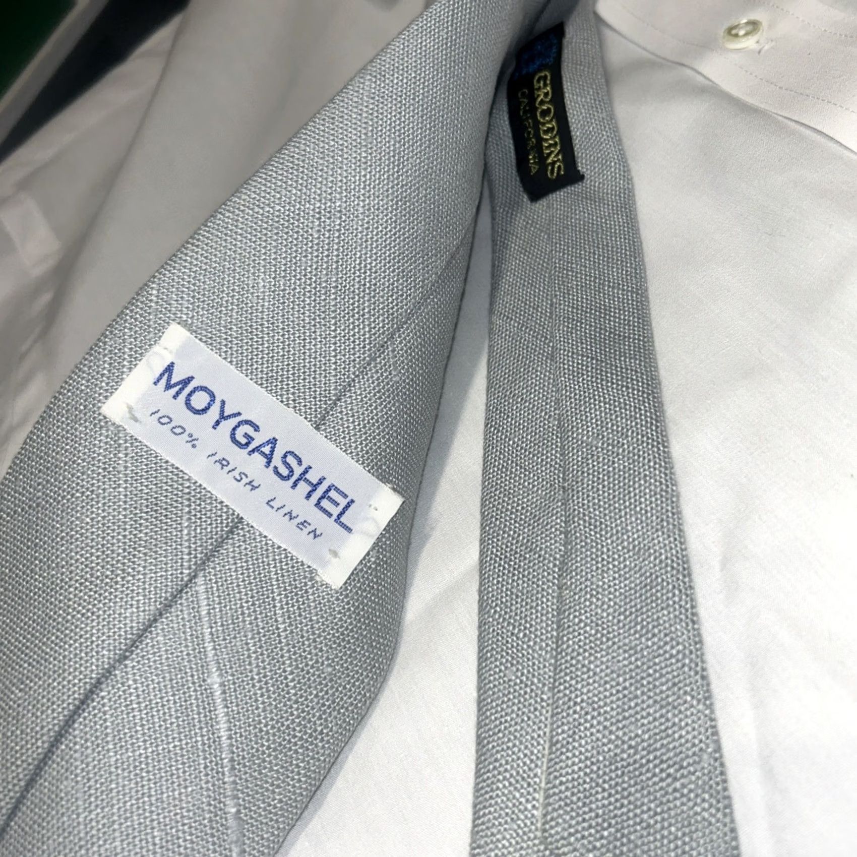 Vintage VINTAGE Moygashel Tie, 100% Linen, Ice Blue, Made in USA, Solid, Men's Tie, Classic Length, Designer Style Size ONE SIZE - 2 Thumbnail