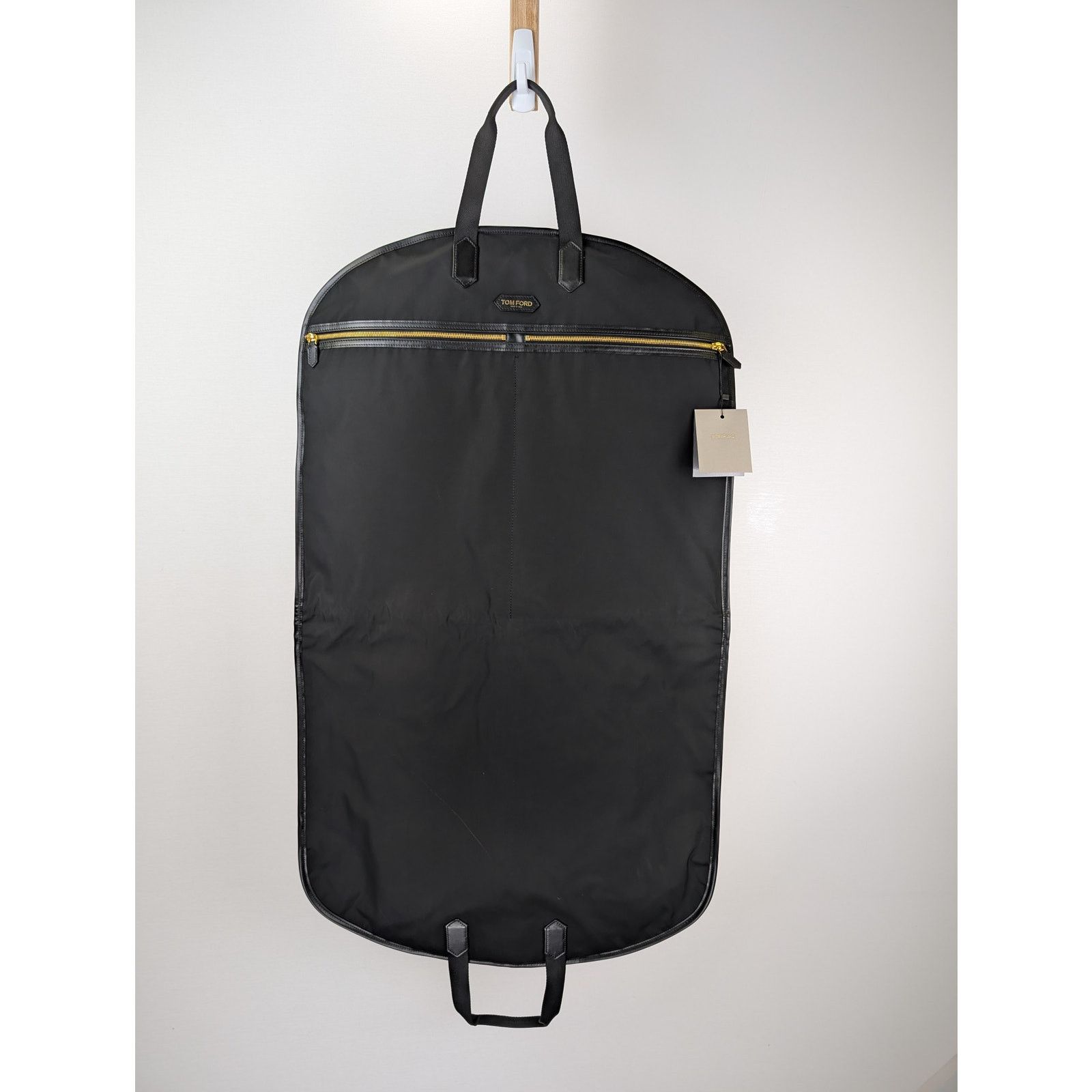 Tom Ford o1rshd1 Q:4/ Size: OS / Leather-Trimmed Garment Bag in Black Size ONE SIZE - 1 Thumbnail
