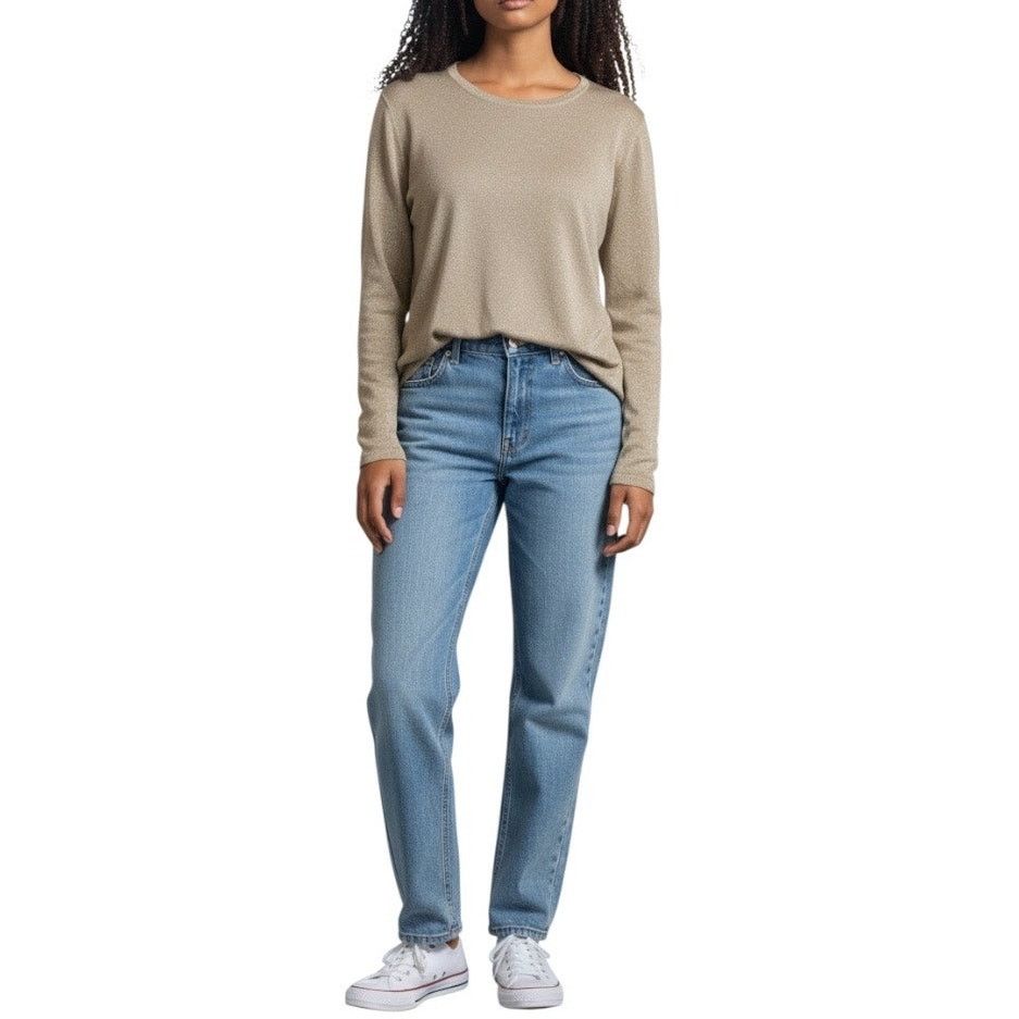 Chicos Chico's Lurex Mindy back zip sweater in Stardust Gold NWT Size XXL / US 16-18 / IT 52-54 - 2 Thumbnail