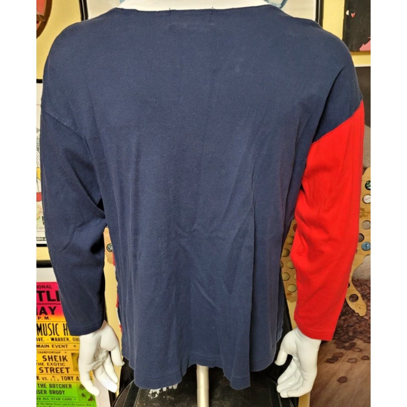 Vintage Womens Sweater Petite Large Marisa Christina USA Stars & Stripes Pullover Size L / US 10 / IT 46 - 2 Thumbnail