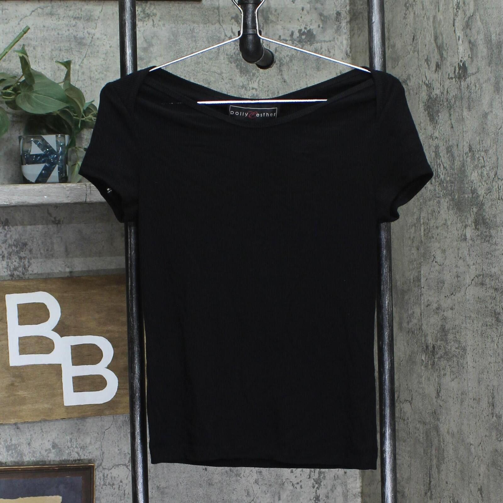 Other Nwt Polly & Esther Scoop-neck Skimmer T Shirt Top Black Xl Size XL / US 12-14 / IT 48-50 - 1 Thumbnail