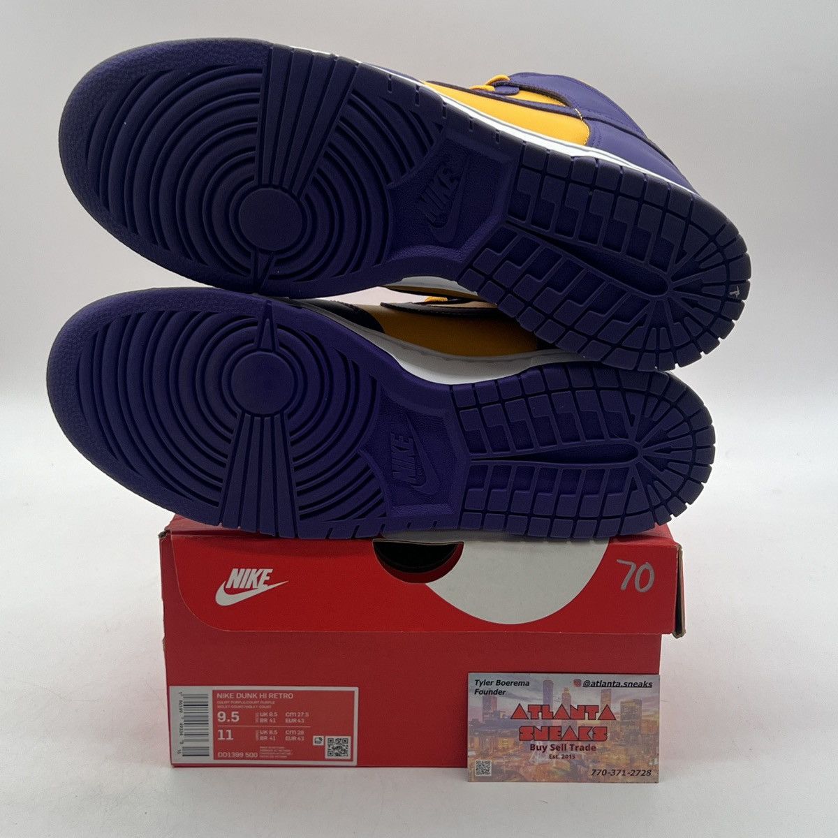 Nike Nike dunk high lakers Size US 9.5 / EU 42-43 - 8 Thumbnail