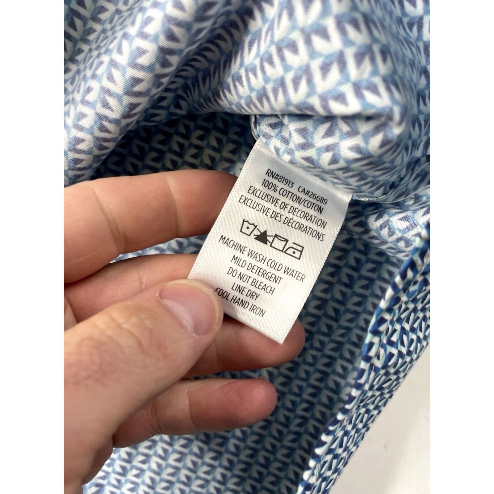 Robert Graham Robert Graham Mens XL Shirt Geometric Long Sleeve Button-Up Blue Paisley 2010-2019 Size US XL / EU 56 / 4 - 8 Thumbnail