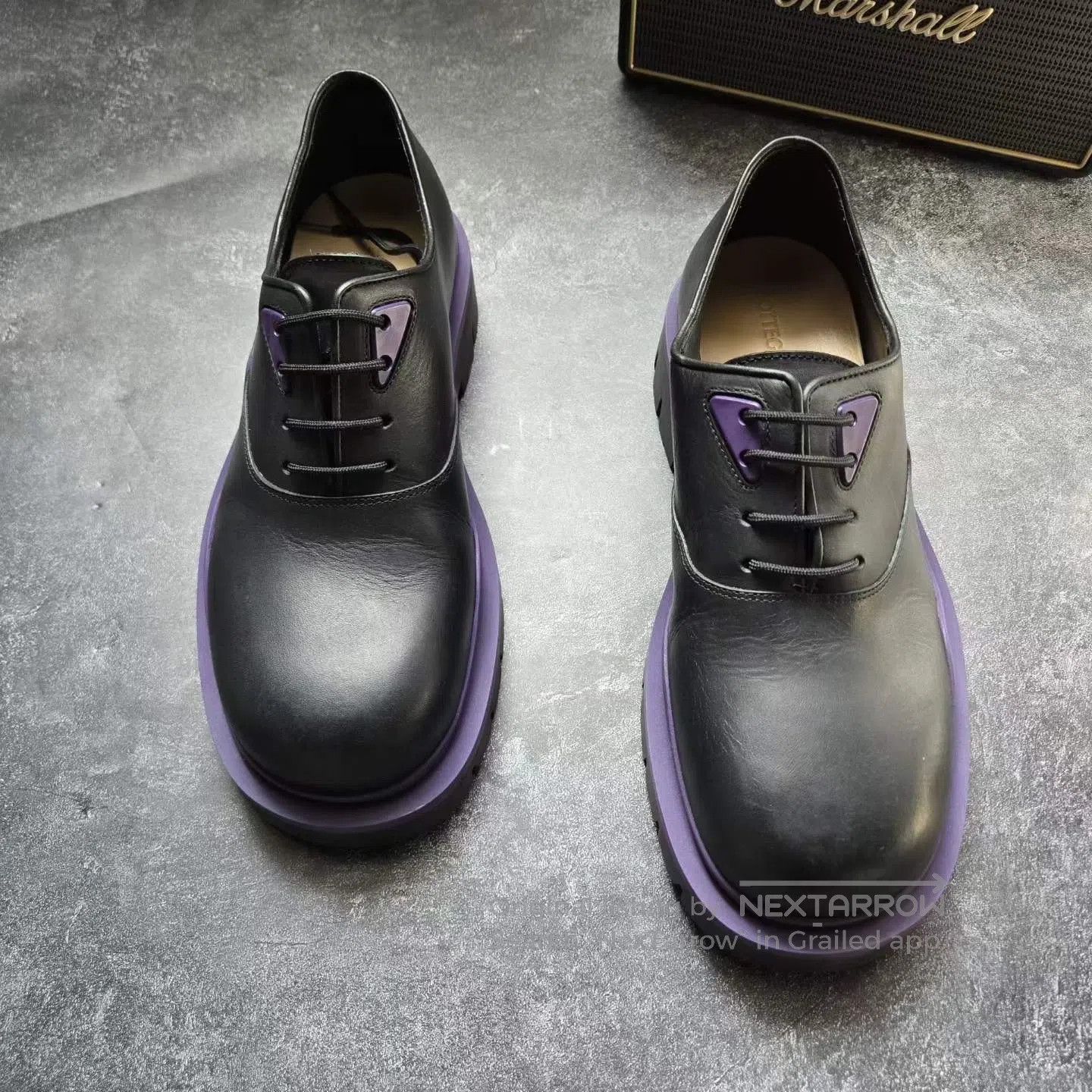 Bottega Veneta Bottega Veneta Bottega Veneta Black and Purple Derby Shoes Size US 8 / EU 41 - 2 Thumbnail