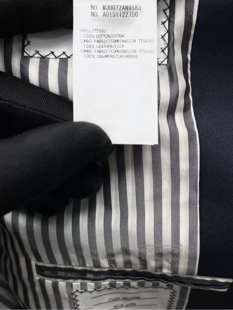 Thom Browne Thom Browne Navy Blue Lined Striped Sleeve Patch Zip-Up Ba Size US M / EU 48-50 / 2 - 6 Thumbnail