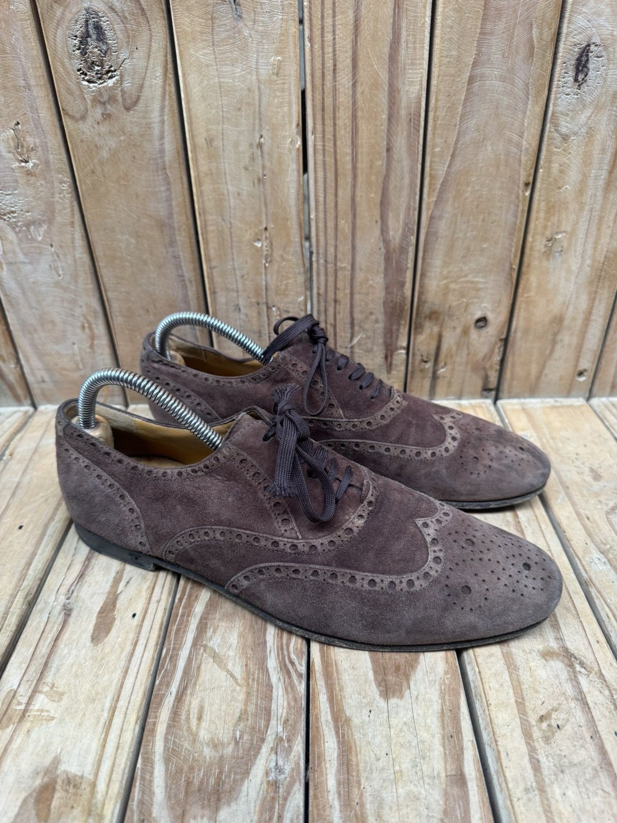Gucci Gucci Brown Men’s suede leather dress shoes UK 6 E Size US 6.5 / EU 39-40 - 11 Thumbnail