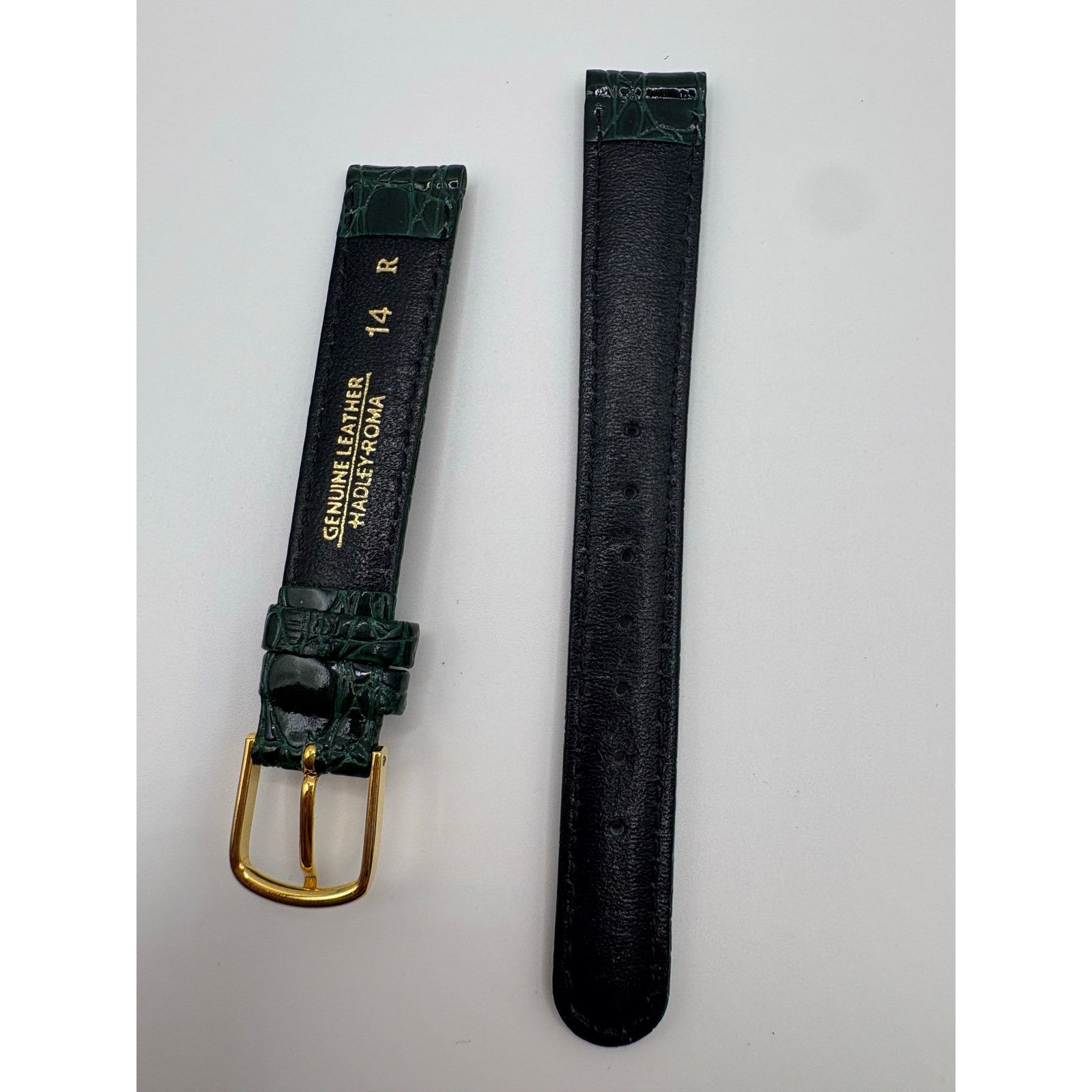 Other Hadley-Roma 14mm Green Croc-Grain Genuine Leather WatchStrap Size ONE SIZE - 2 Thumbnail