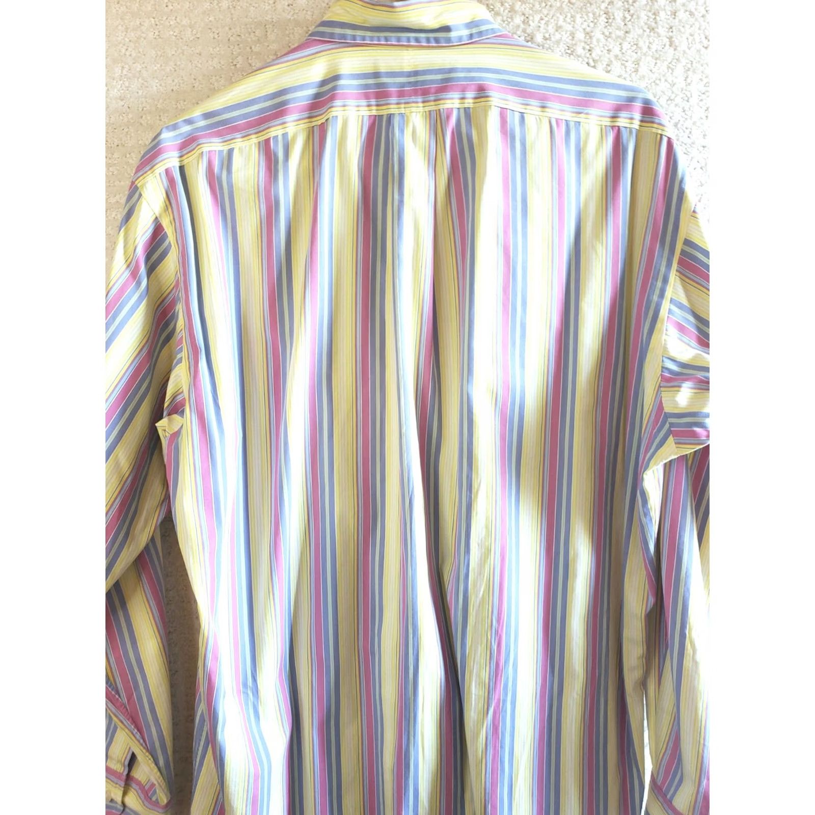 Polo Ralph Lauren Polo Ralph Lauren Dress Shirt Blake Long Sleeve Striped Button-Up Mens Medium Size 40R - 6 Thumbnail
