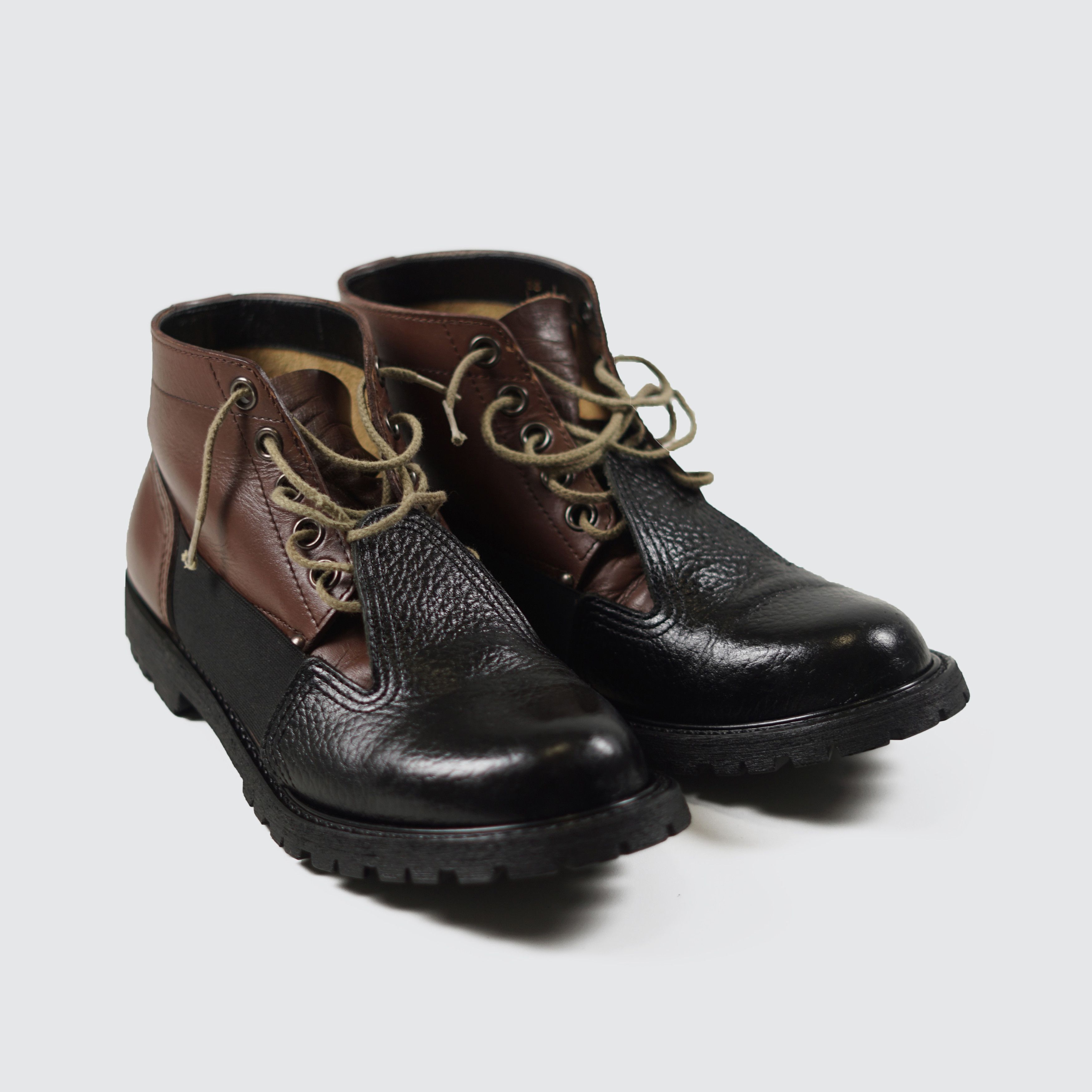 Comme des Garcons Homme Plus Two‑tone leather ankle boots Size US 7 / EU 40 - 5 Thumbnail