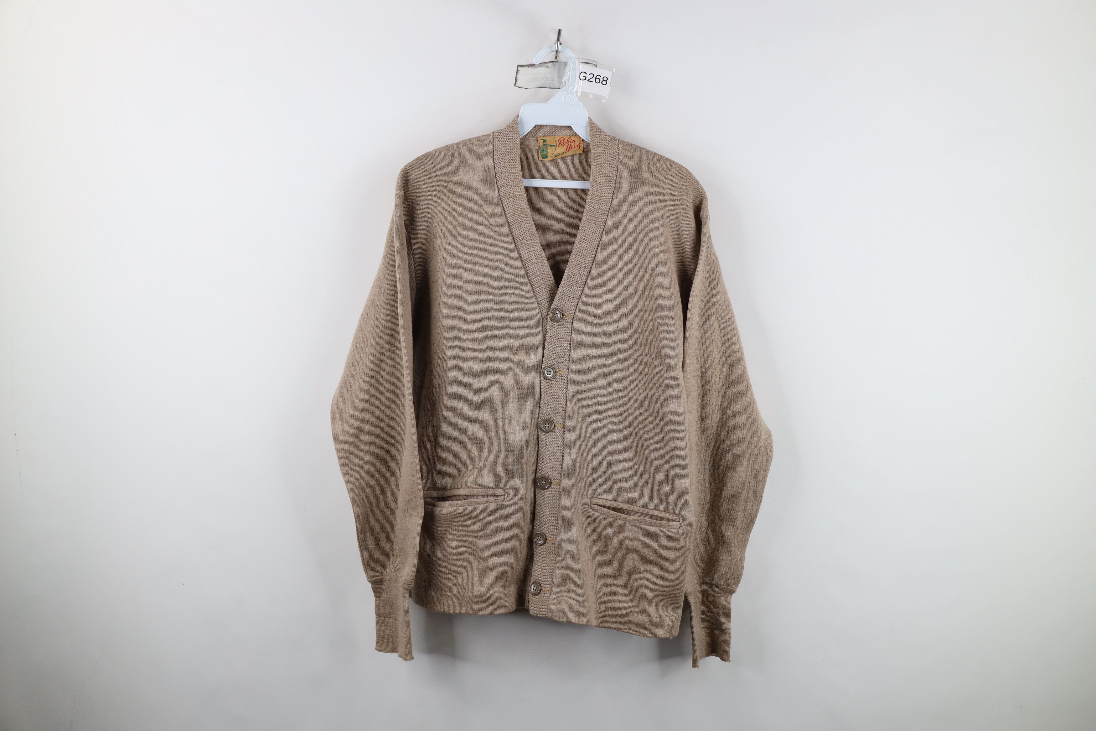 Vintage Vintage 30s 40s Rockabilly Virgin Wool Knit Cardigan Sweater Size US M / EU 48-50 / 2 - 1 Thumbnail