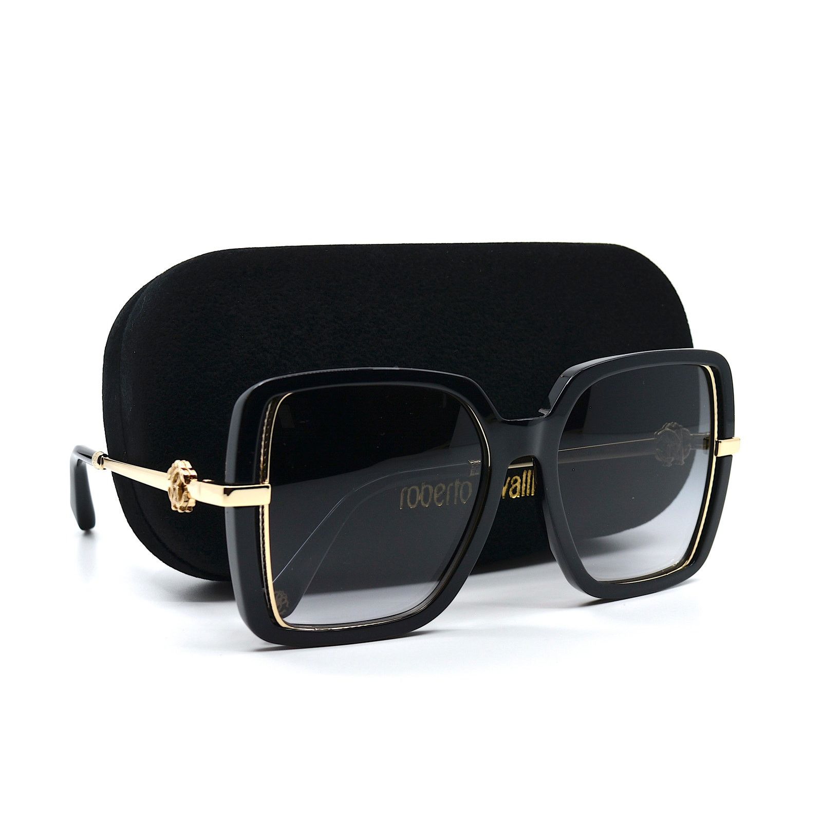 Roberto Cavalli ROBERTO CAVALLI SRC007 BLACK GOLD GREY GRADIENT SUNGLASSES Size ONE SIZE - 11 Thumbnail