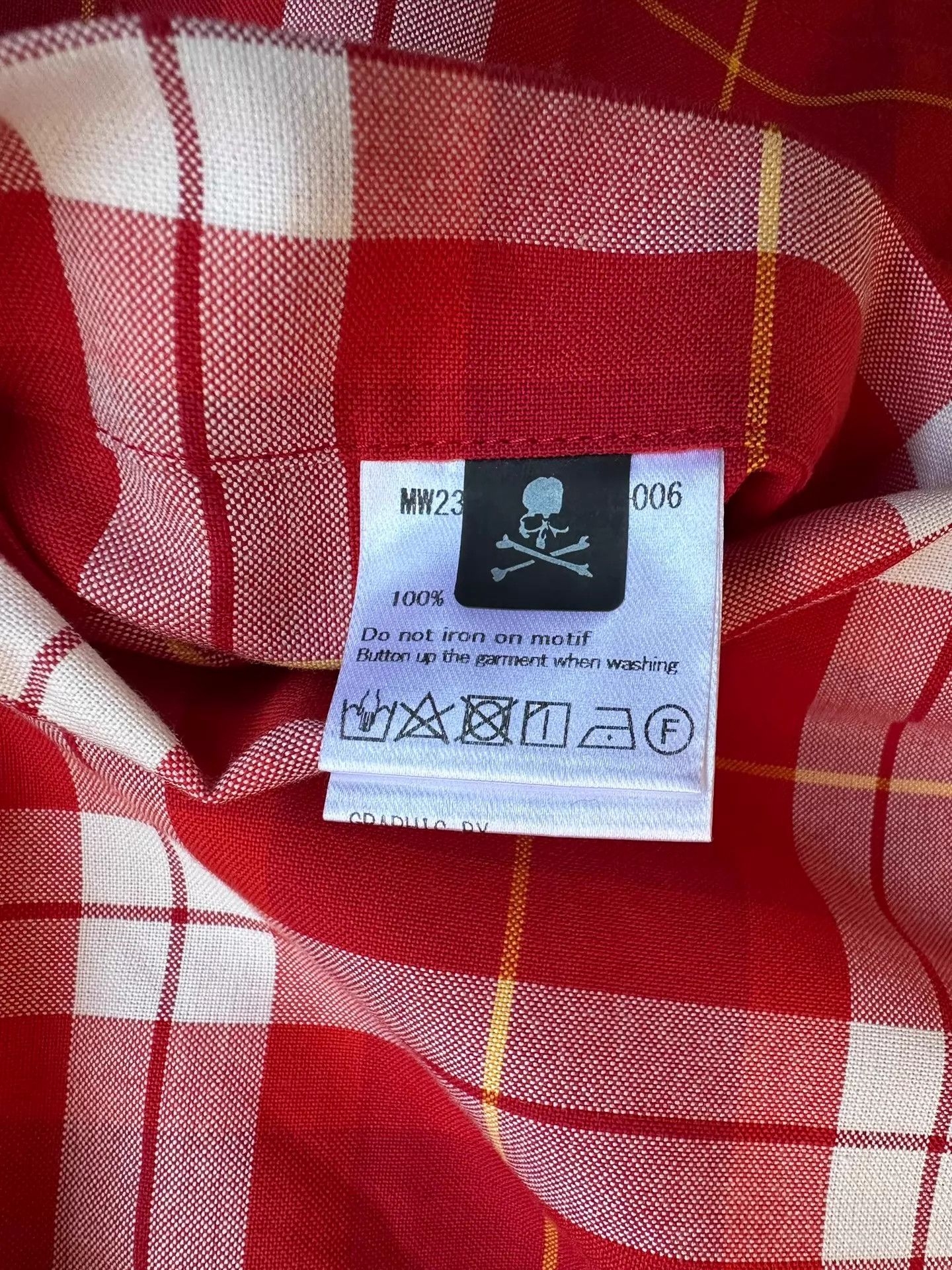 Mastermind World Mastermind MMJ 23SS Red Pink Plaid Shirt Skull Embroidery Size US M / EU 48-50 / 2 - 9 Thumbnail