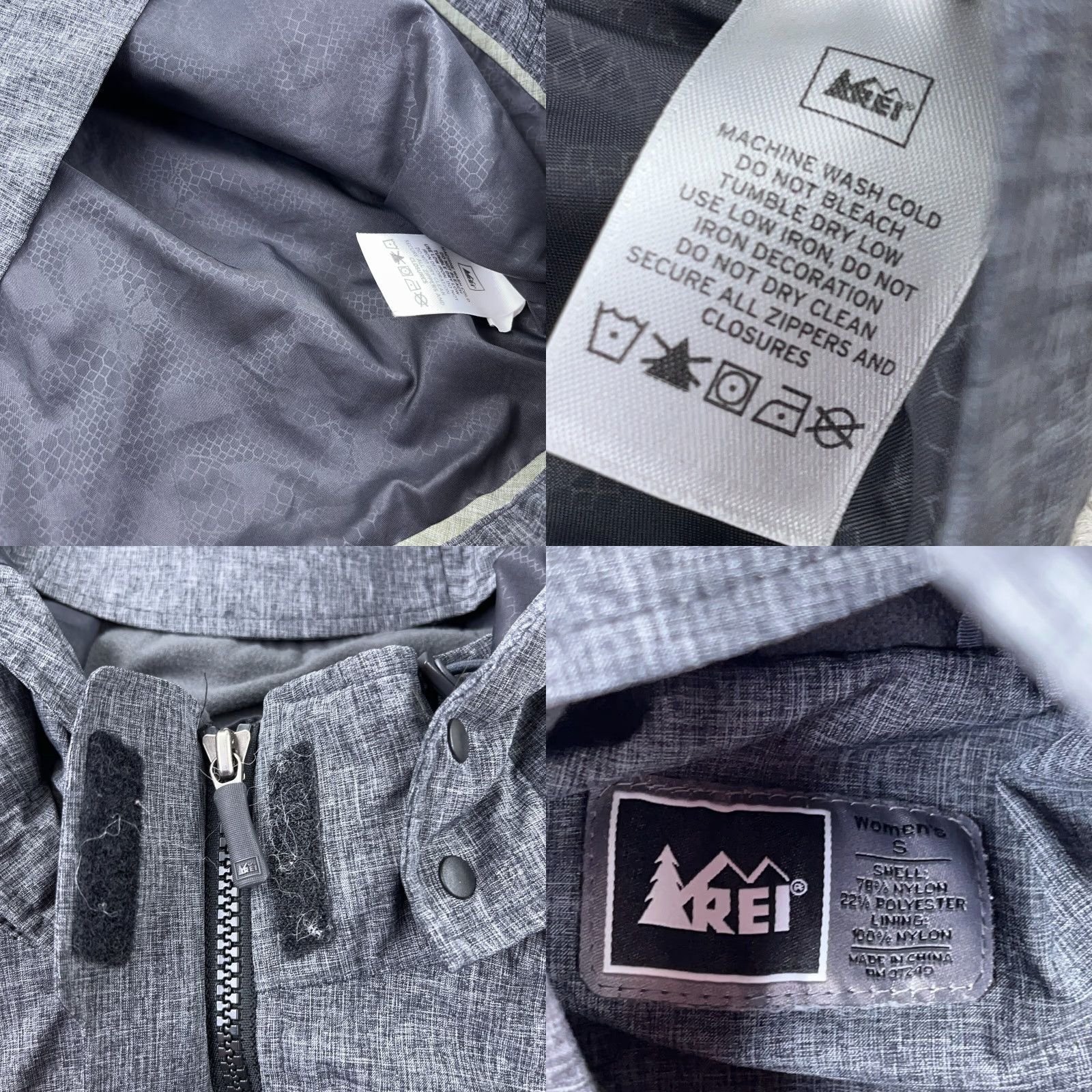 Vintage REI Rain Jacket Women Small Gray Hooded Parka Regular Fit Outdoor Size S / US 4 / IT 40 - 8 Thumbnail
