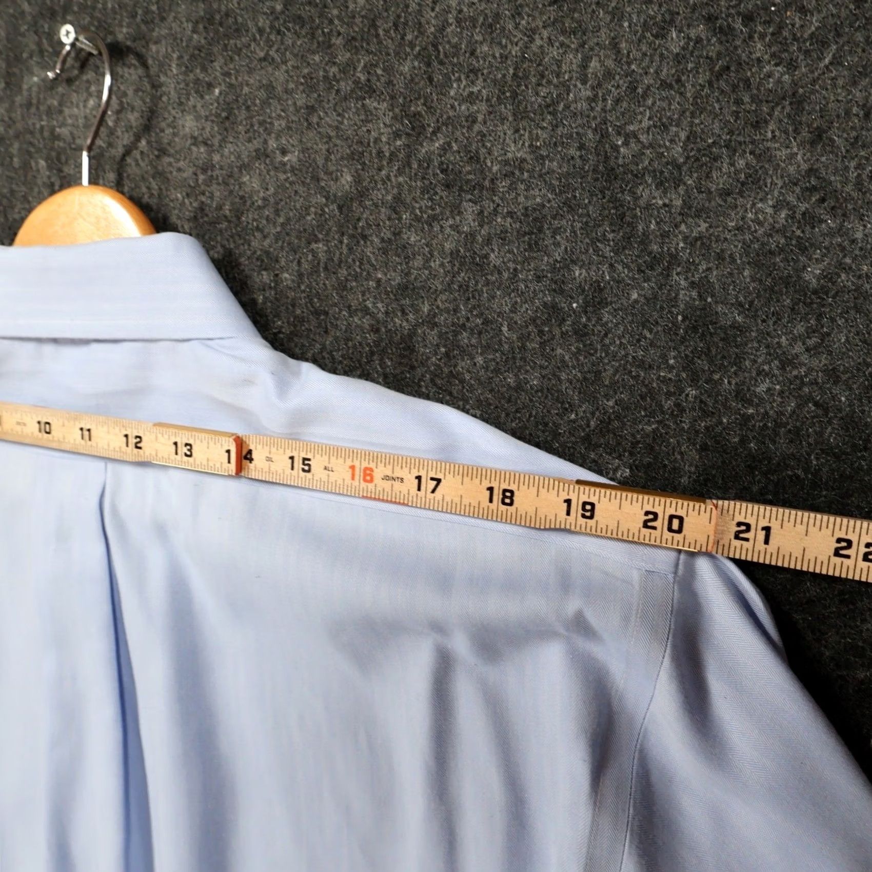 Chaps Chaps Button Front Shirt Mens 17 32/33 Blue Non-Iron Herringbone Size US XL / EU 56 / 4 - 6 Thumbnail