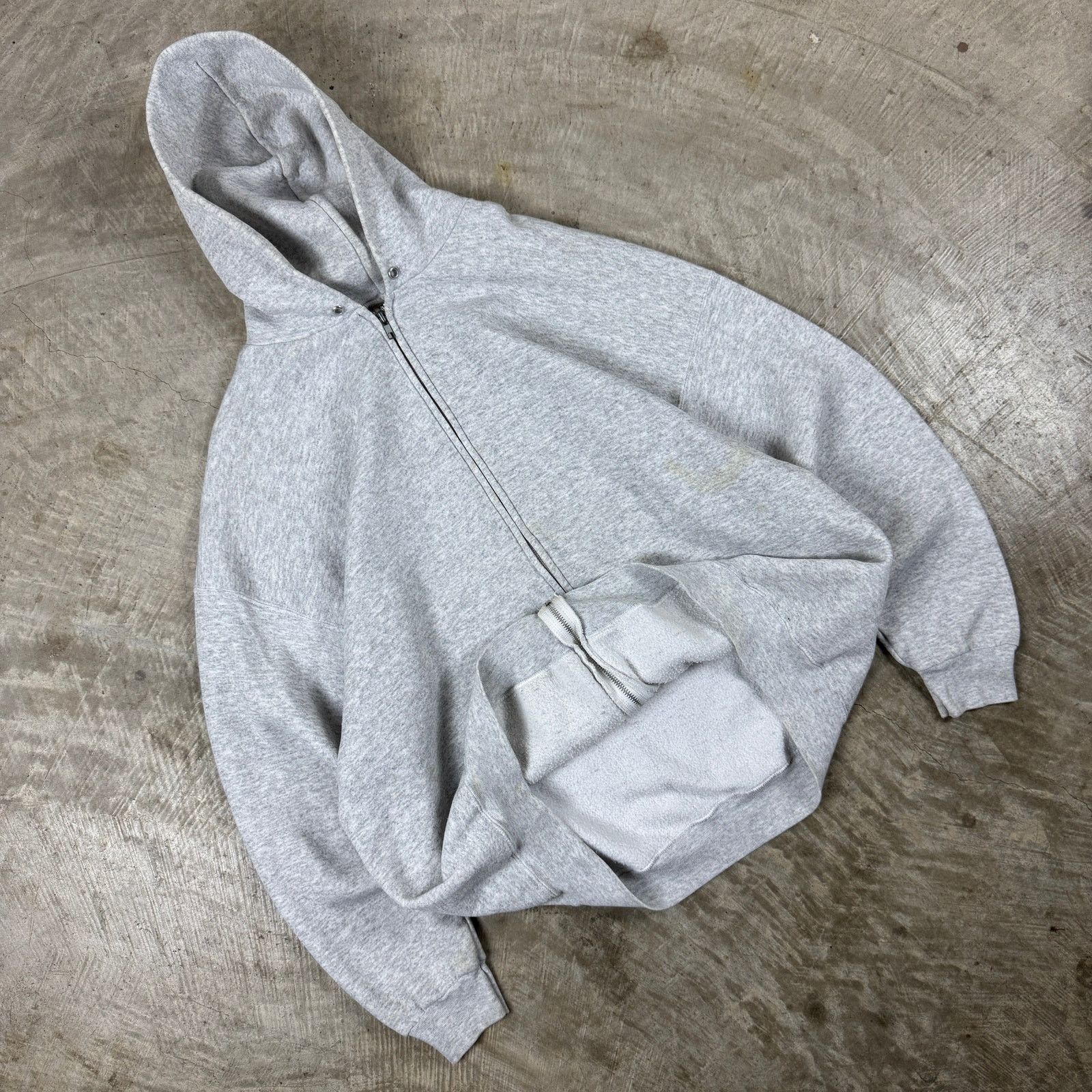 Tultex × Vintage 90s Light Gray Tultex Blank Essential Zip-Up Hoodie 3XL AP03 Size US XL / EU 56 / 4 - 2 Thumbnail