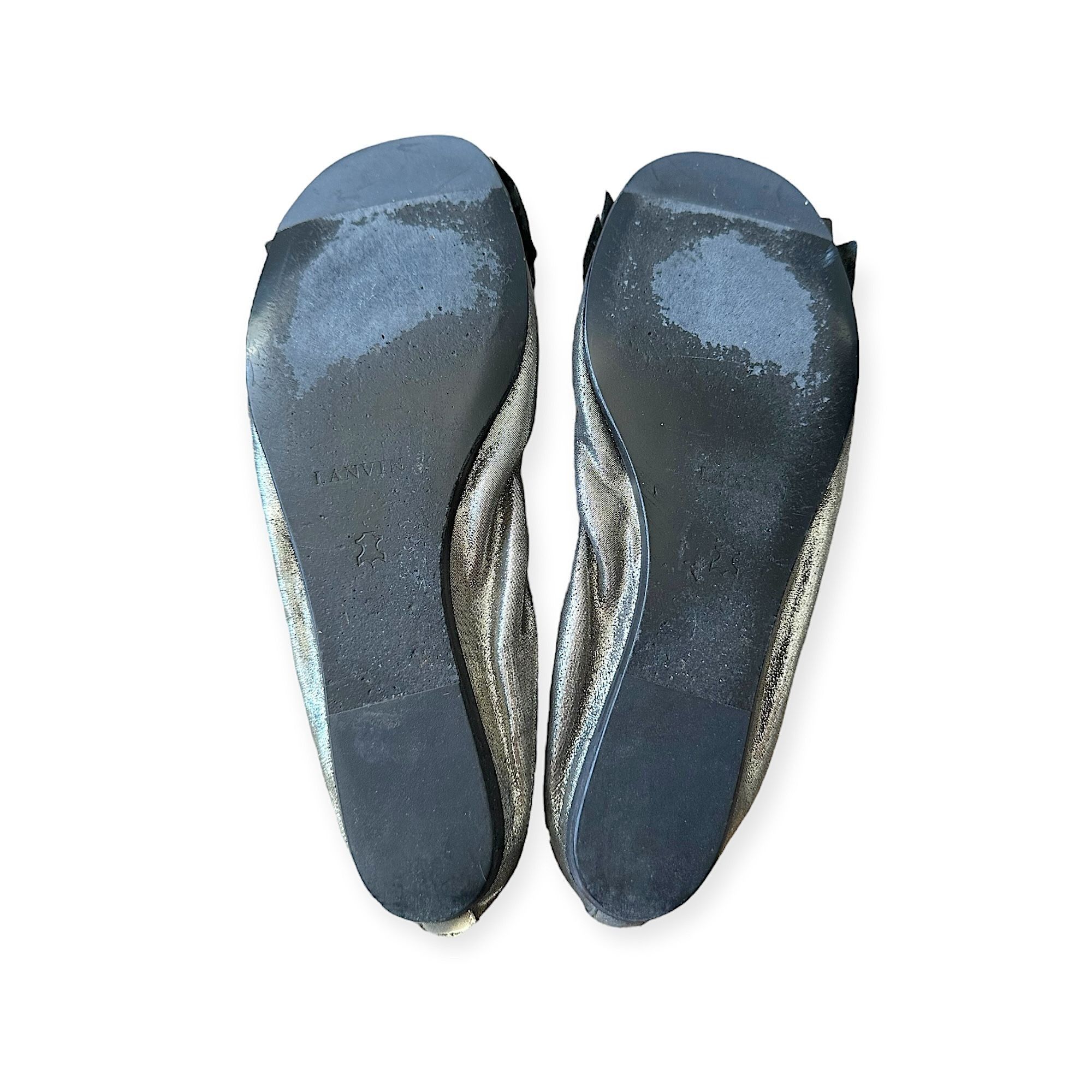 Lanvin Lanvin Classic Ballerina Flats with Oversized Bows. Pewter l Size US 9 / IT 39 - 9 Thumbnail