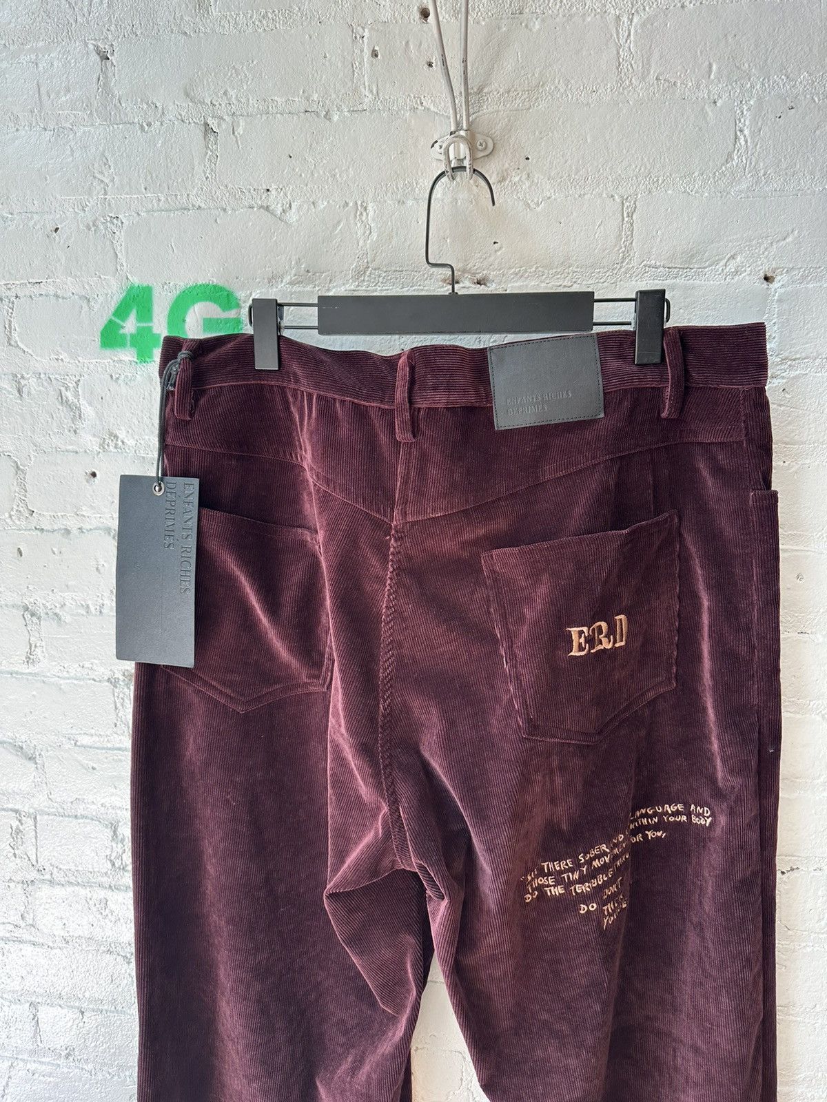 Enfants Riches Deprimes ERD CRAZY CORDUROY EMBROIDERED PANTS Size US 36 / EU 52 - 5 Thumbnail