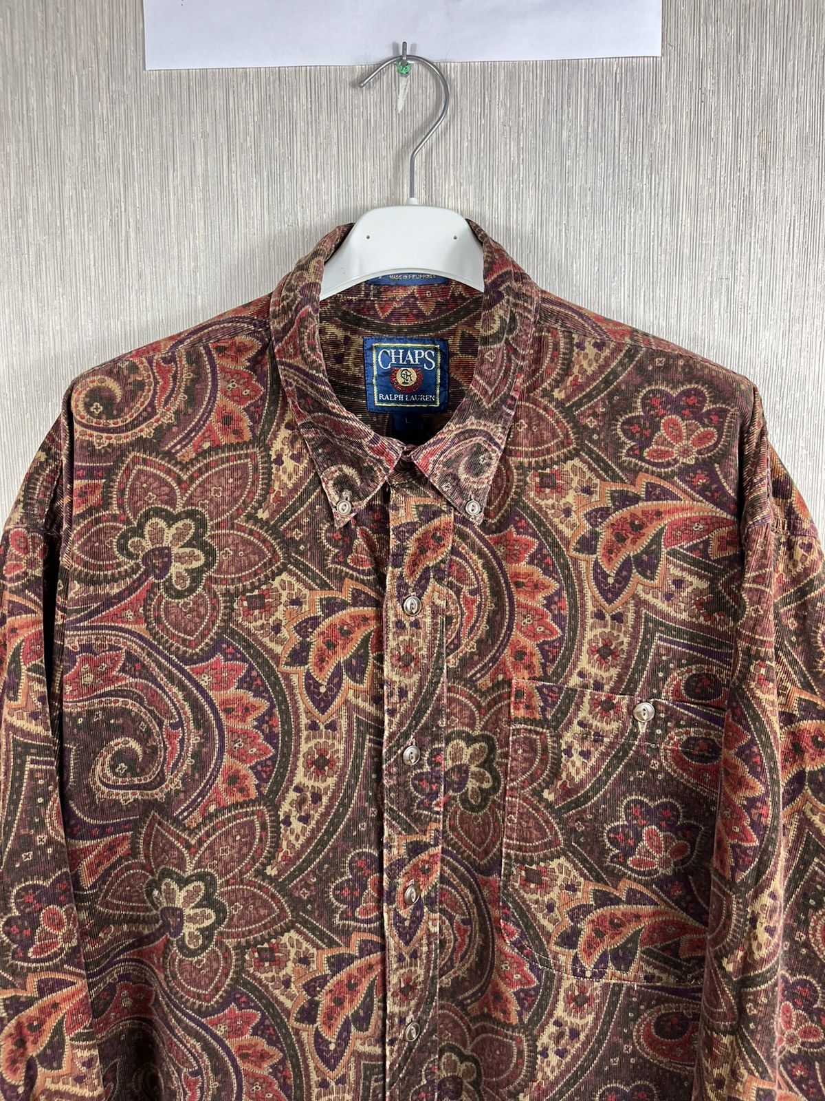 Chaps Ralph Lauren × Ralph Lauren × Vintage Chaps Ralph Lauren corduroy velvet fullprint floral shirt Size US L / EU 52-54 / 3 - 3 Thumbnail