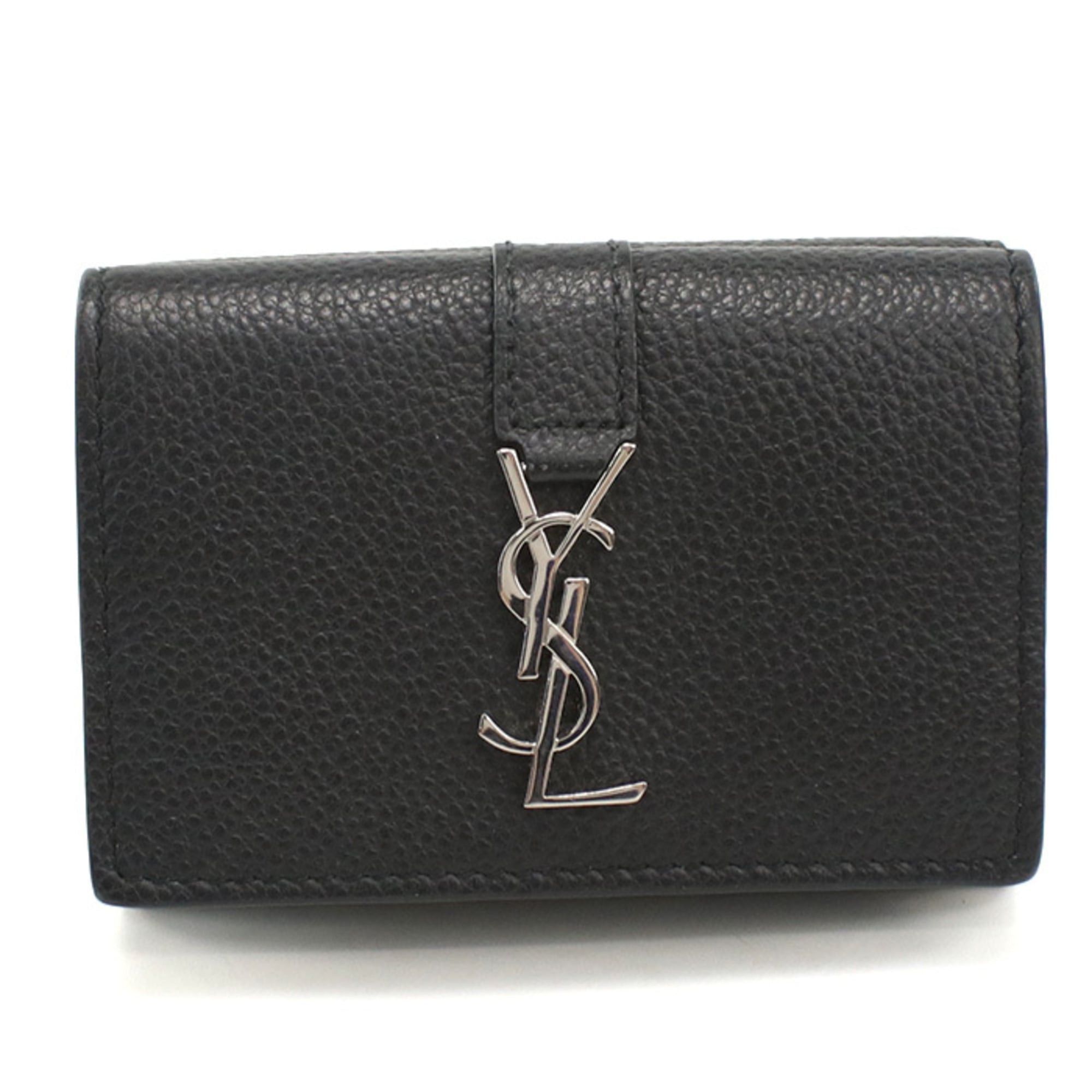 Saint Laurent Paris SAINT LAURENT Tri-fold Wallet 669959 Origami Tiny YSL Logo Women's Black Size ONE SIZE - 1 Thumbnail