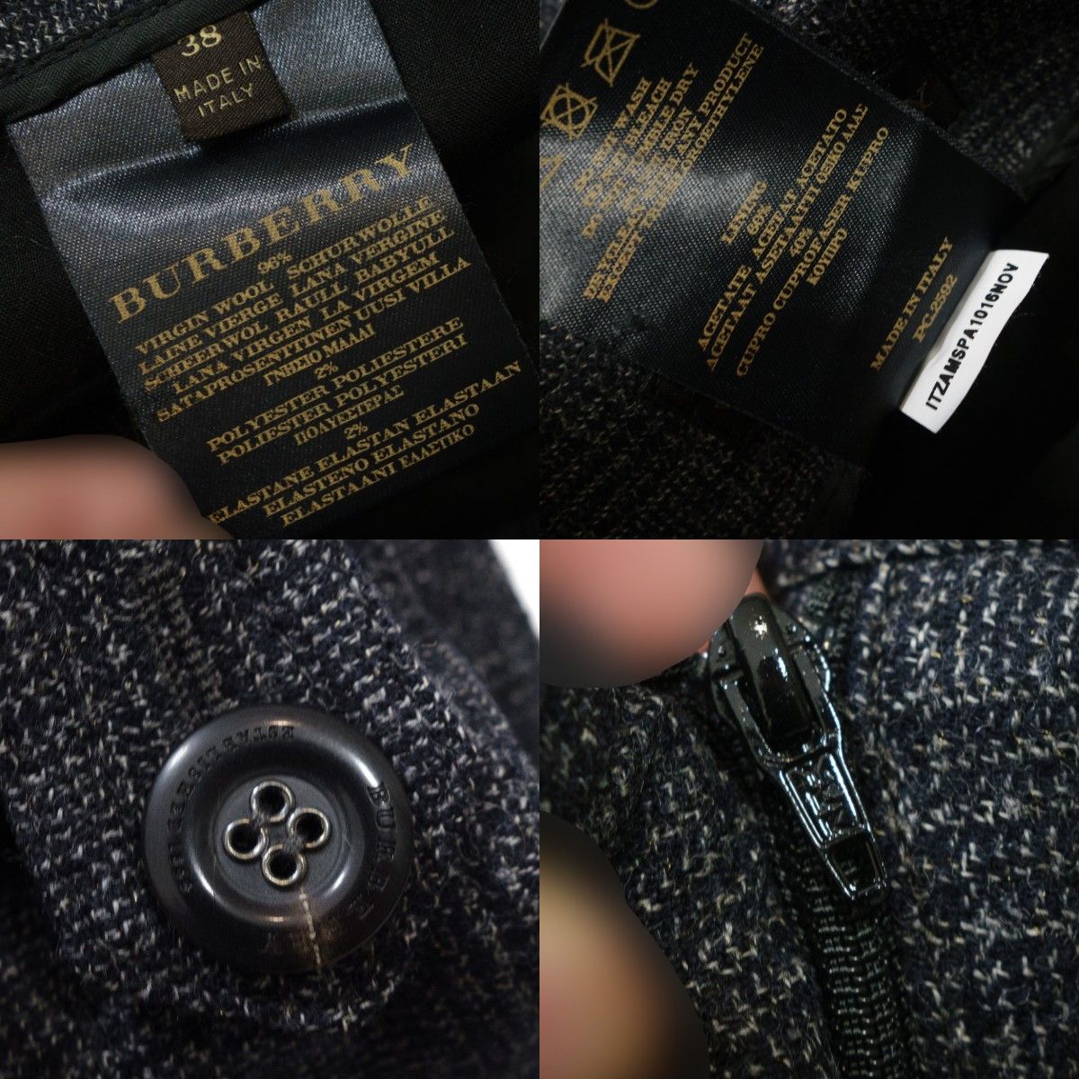 Burberry Prorsum Wool Herringbone Tweed Plaid Waistband Dress Pants Size 26" / US 2 / IT 38 - 8 Thumbnail