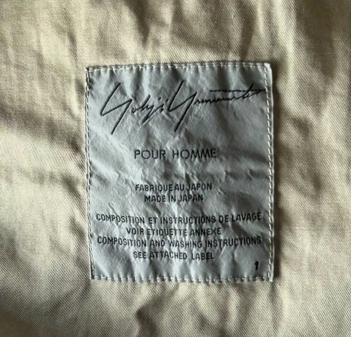 Yohji Yamamoto Yohji Yamamoto 12SS Khaki Switching Blazer K4 Size US S / EU 44-46 / 1 - 4 Thumbnail
