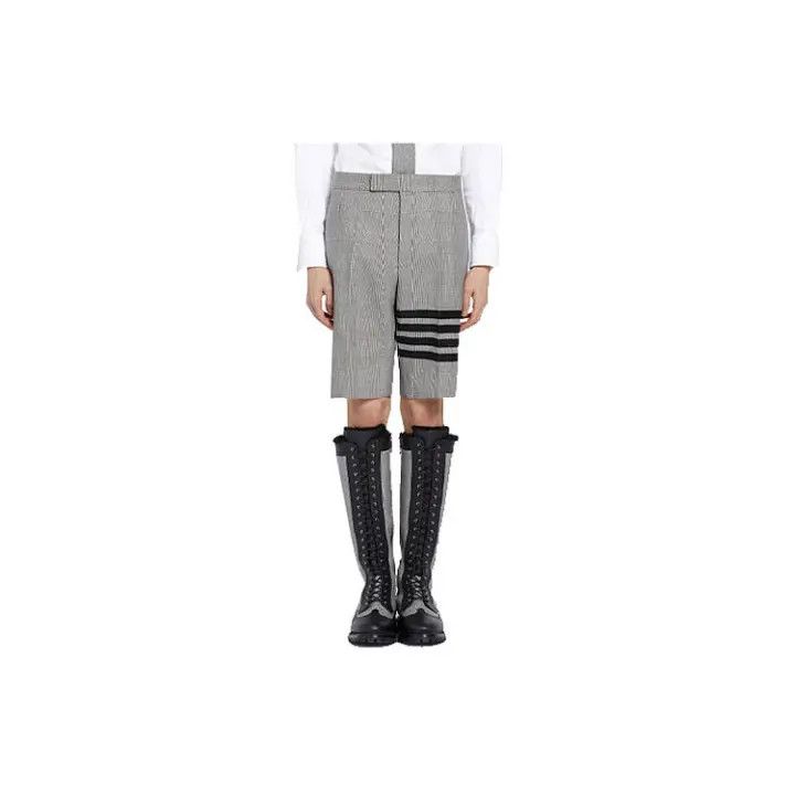 Thom Browne Black and White Wool Shorts 0079