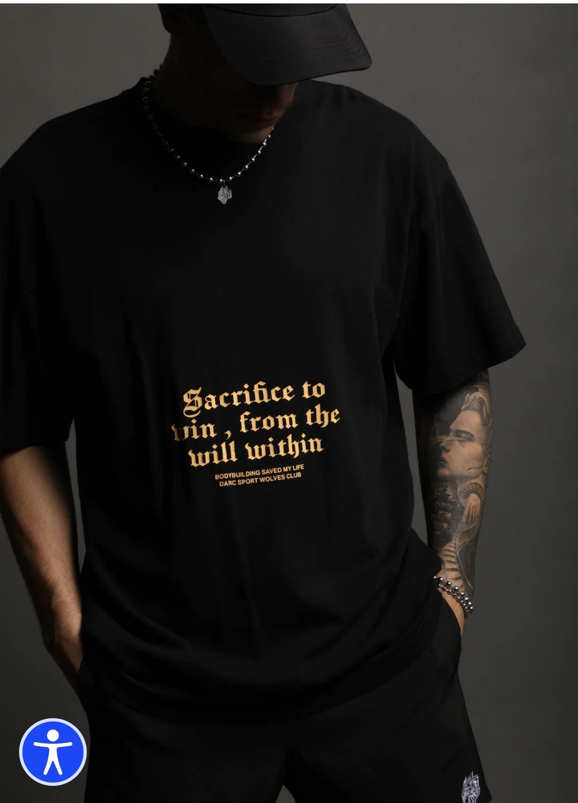 Darc Sport DARC SPORT X ” BODYBUILDING SAVED MY LIFE” PRAYING HANDS Size US L / EU 52-54 / 3 - 6 Thumbnail
