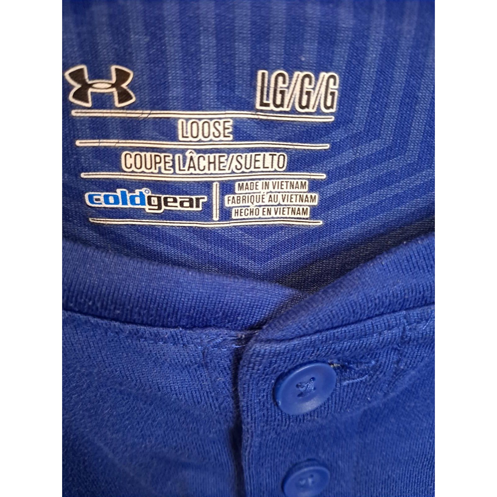 Under Armour Under Armour Blue Coldgear with Orange Logo Henley Size Larg Size US L / EU 52-54 / 3 - 3 Thumbnail