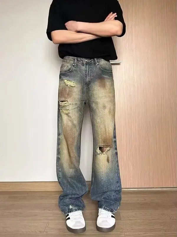 Japanese Brand Kanako x Ayami Distressed Blue Denim Jeans Size US 28 / EU 44 - 1 Thumbnail