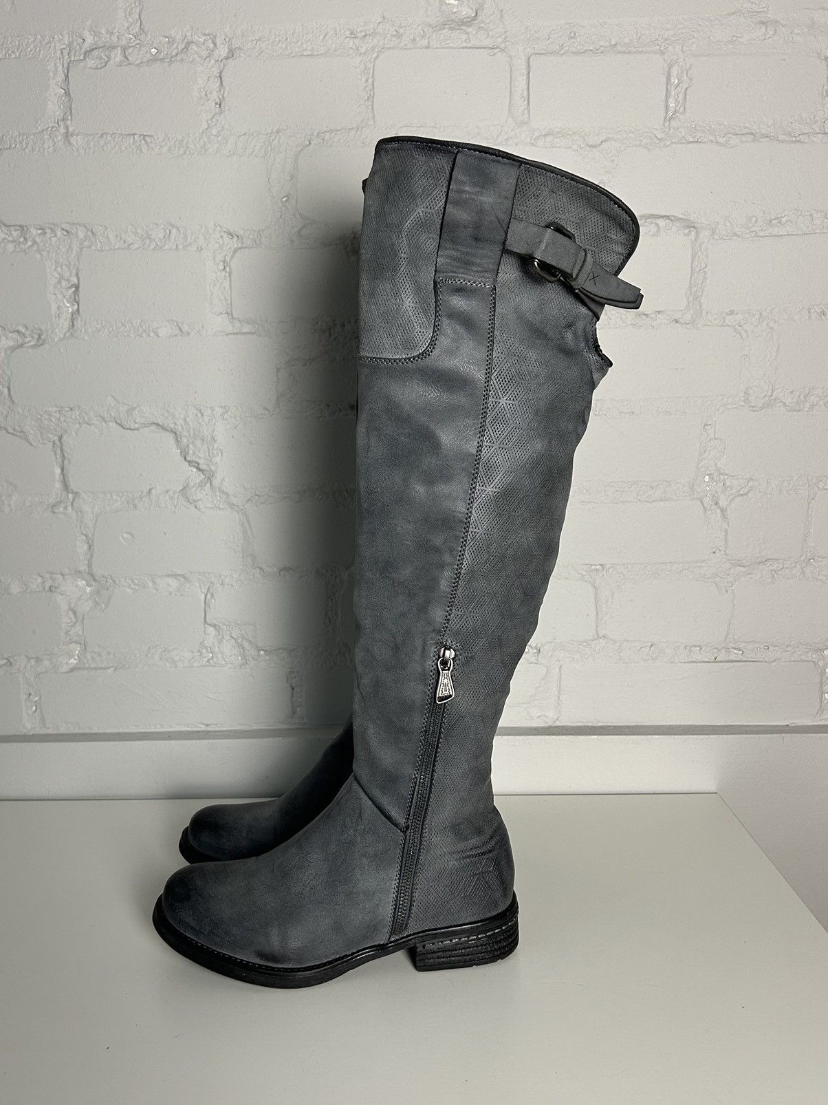Vintage Dark grey distressed vintage biker boxing boots Size US 8 / IT 38 - 2 Thumbnail