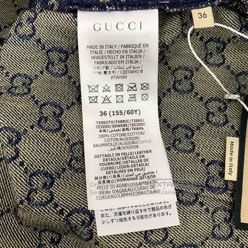 Gucci Gucci Dark blue logo jacquard full-print wool casual denim Size 24" / US 00 / IT 34 - 6 Thumbnail