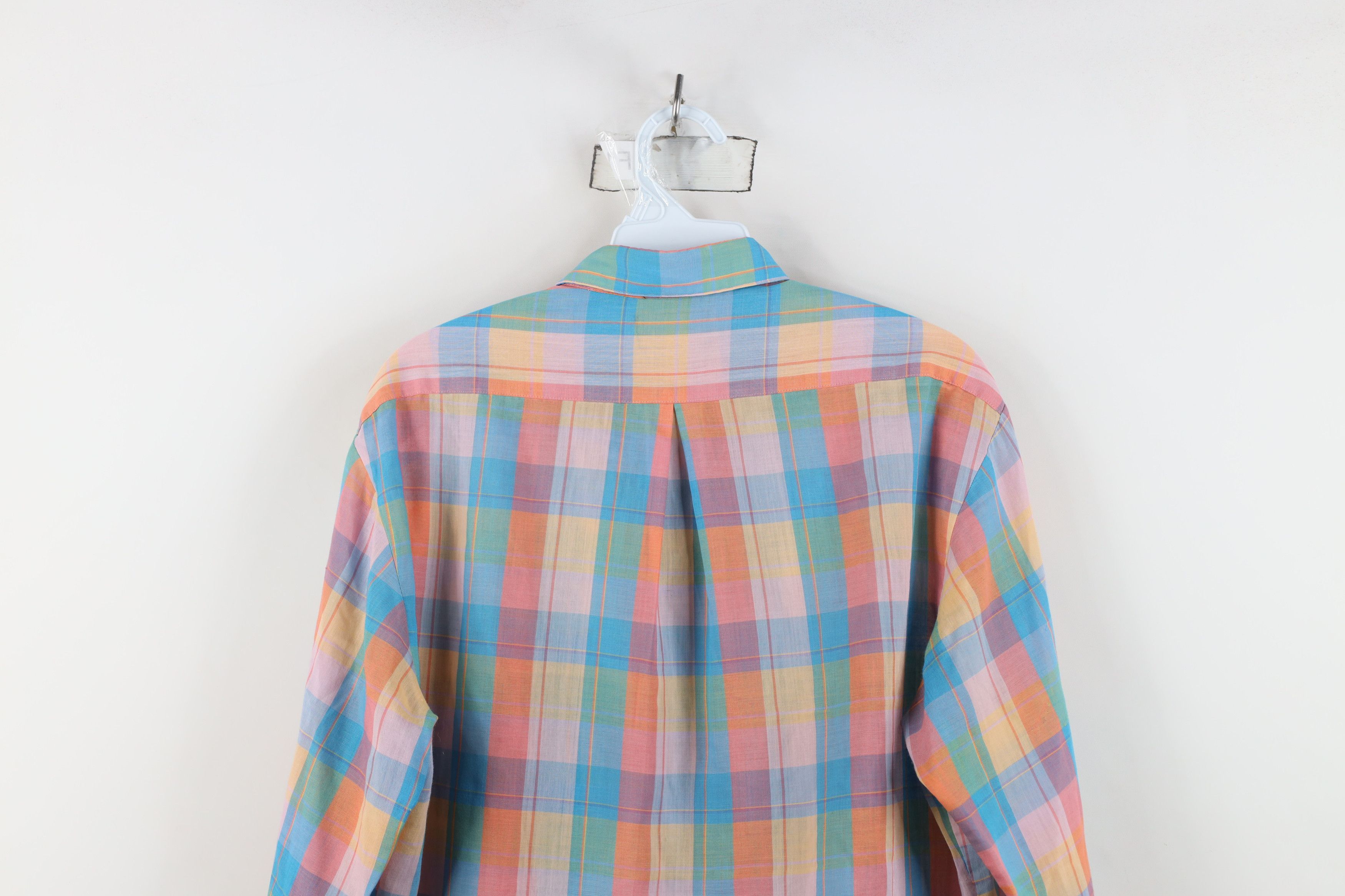 Vintage Vintage 70s Streetwear Rainbow Madras Plaid Button Shirt USA Size US L / EU 52-54 / 3 - 13 Thumbnail