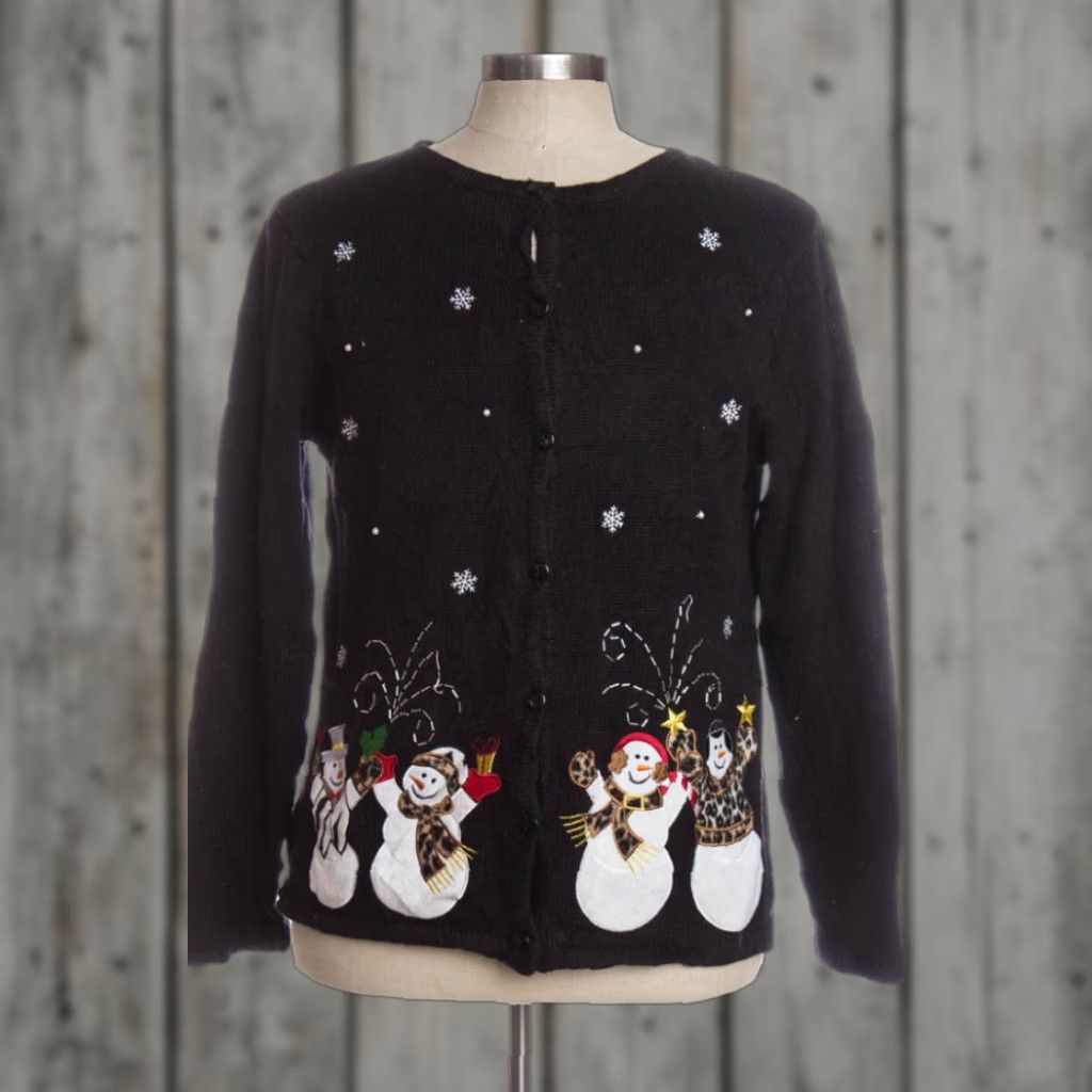 Vintage VINTAGE Black Ugly Christmas Cardigan 34925 Cardigan PM Black Christmas Ramie Cotton Classic Elements Men Women XL Large Mens Womens Size M / US 6-8 / IT 42-44 - 1 Preview