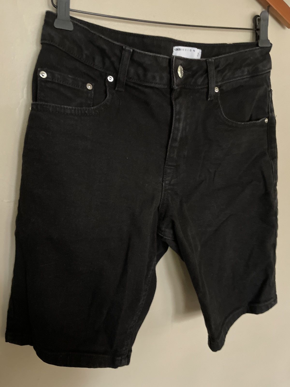 Asos × Vintage ASOS Design Black Denim Jean SHORTS Jorts 30 made in Egypt 🔥 Size US 30 / EU 46 - 2 Thumbnail