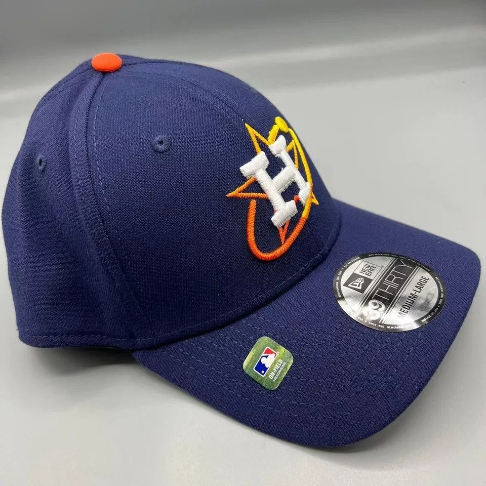 New Era Houston Astros Hat Men M-L 39Thirty New Era Stretch Fitted Size ONE SIZE - 3 Thumbnail