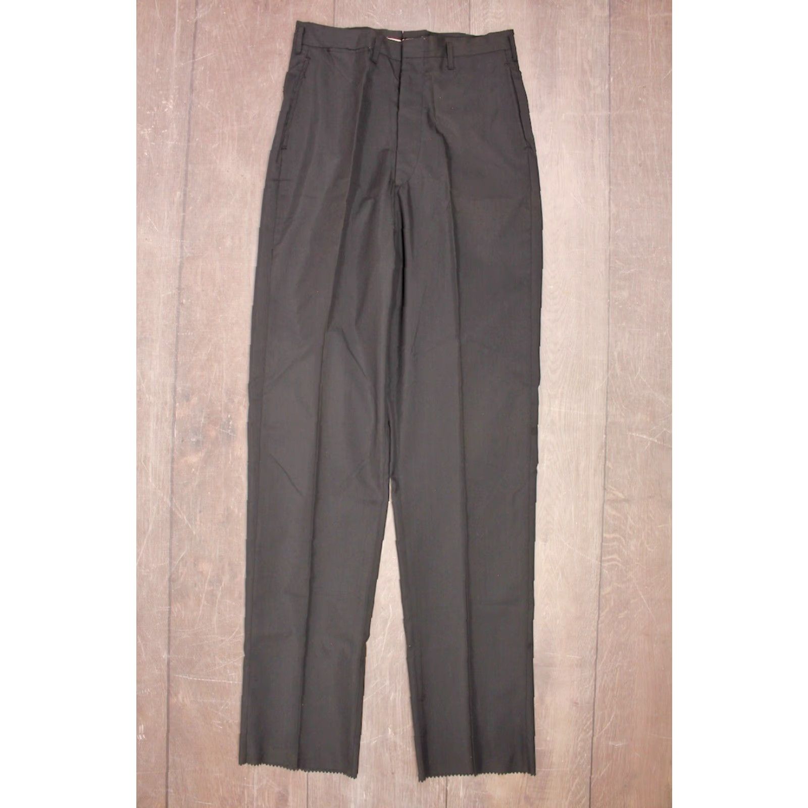 Vintage VINTAGE Men's VTG 1960s NOS Dark Grey Tapered Drop Loop Pants 31x38 60s Trousers Mens Size US 31 - 2 Thumbnail
