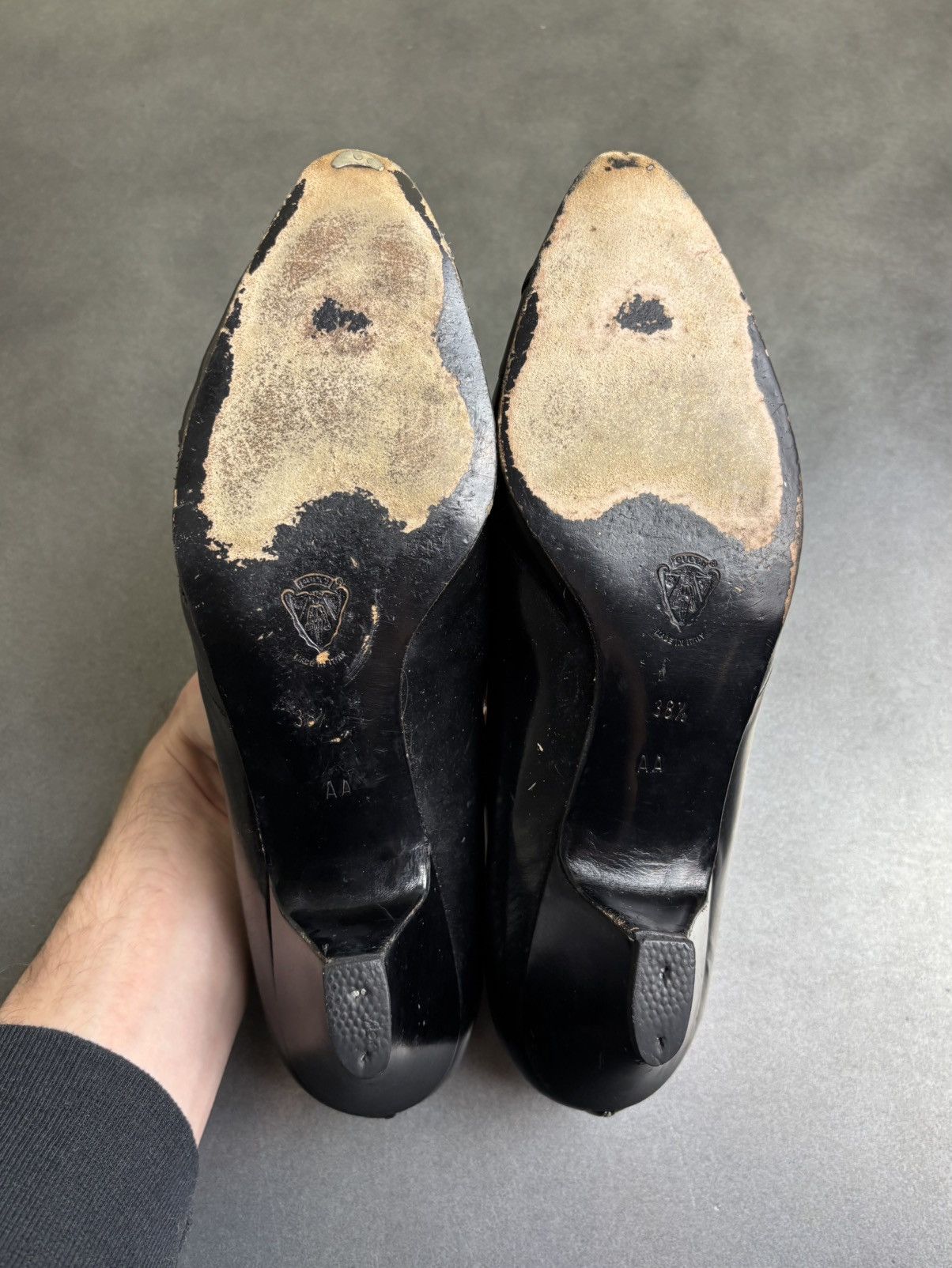 Gucci × Vintage 1970s Gucci Heels Vintage Gucci Leather Pumps Snake Skin Bag Size US 8.5 / IT 38.5 - 15 Thumbnail