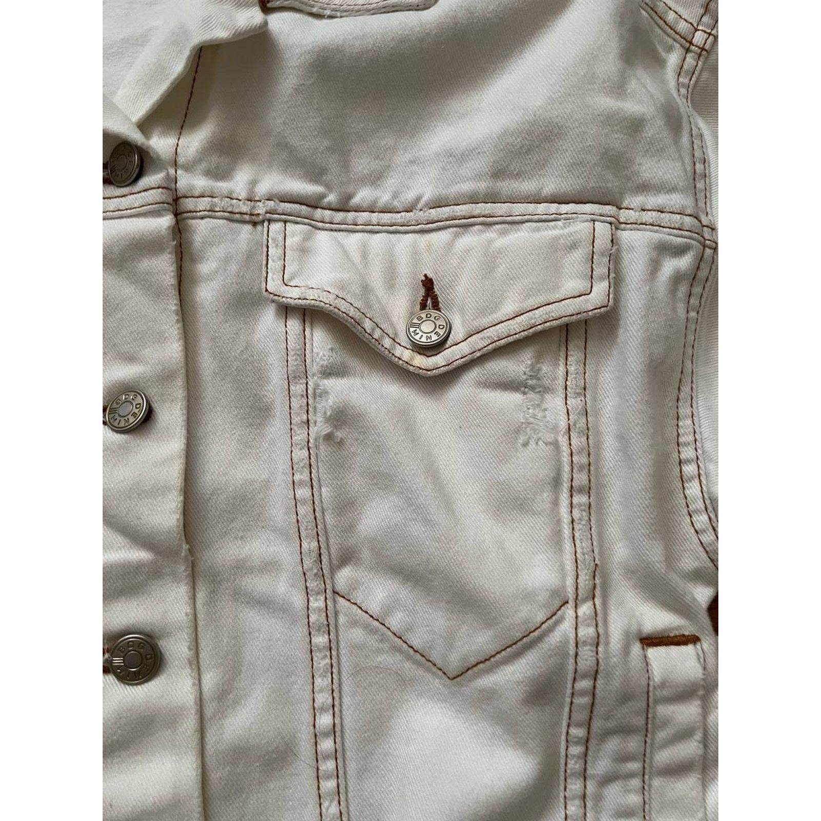 Bdg Urban Outfitters BDG Oversized White Jean Jacket S/P A002045 Size S / US 4 / IT 40 - 6 Thumbnail