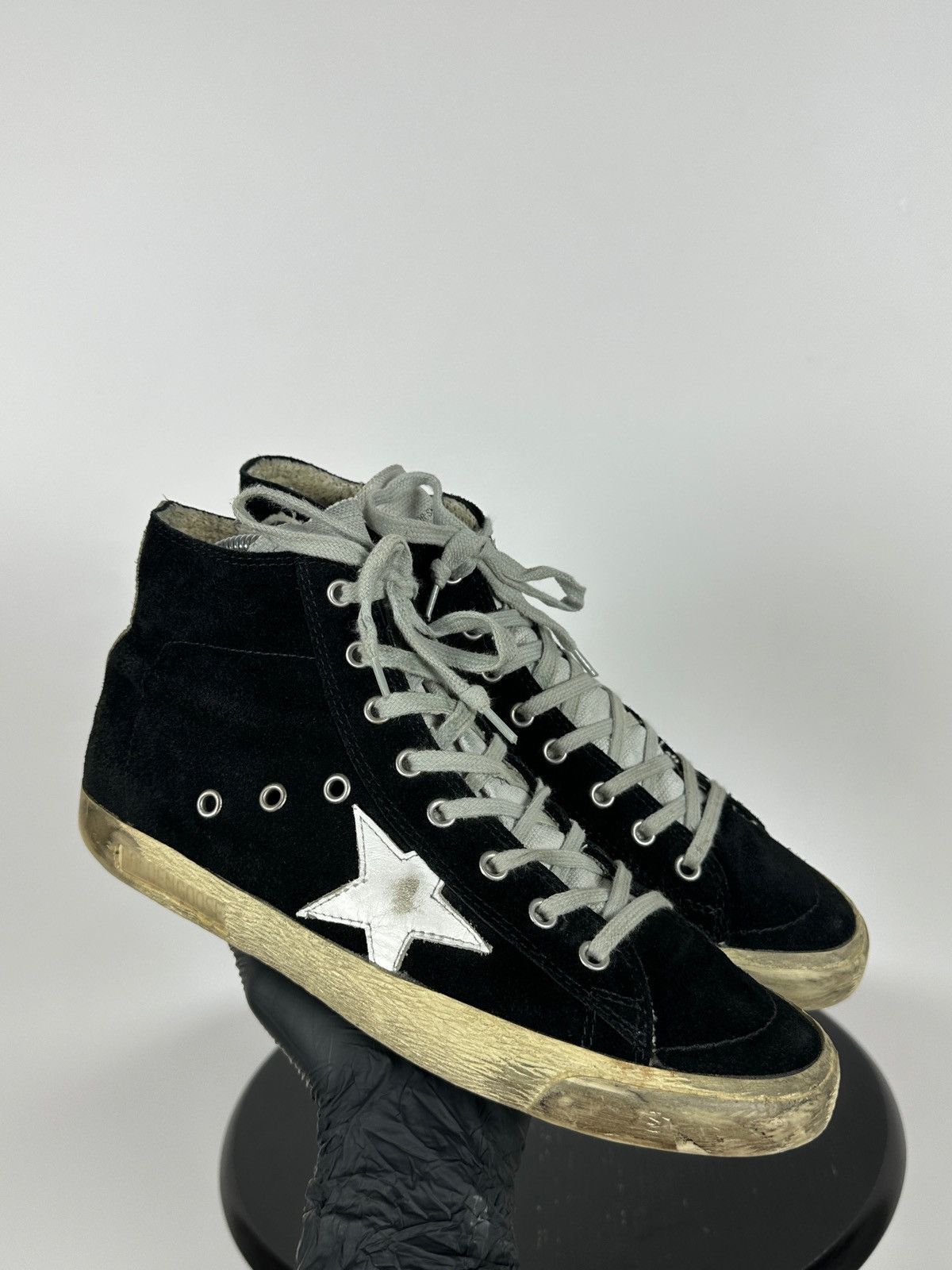 Golden Goose Golden Goose Francy Black Suede High Top Sneakers Size US 7 / EU 40 - 1 Thumbnail