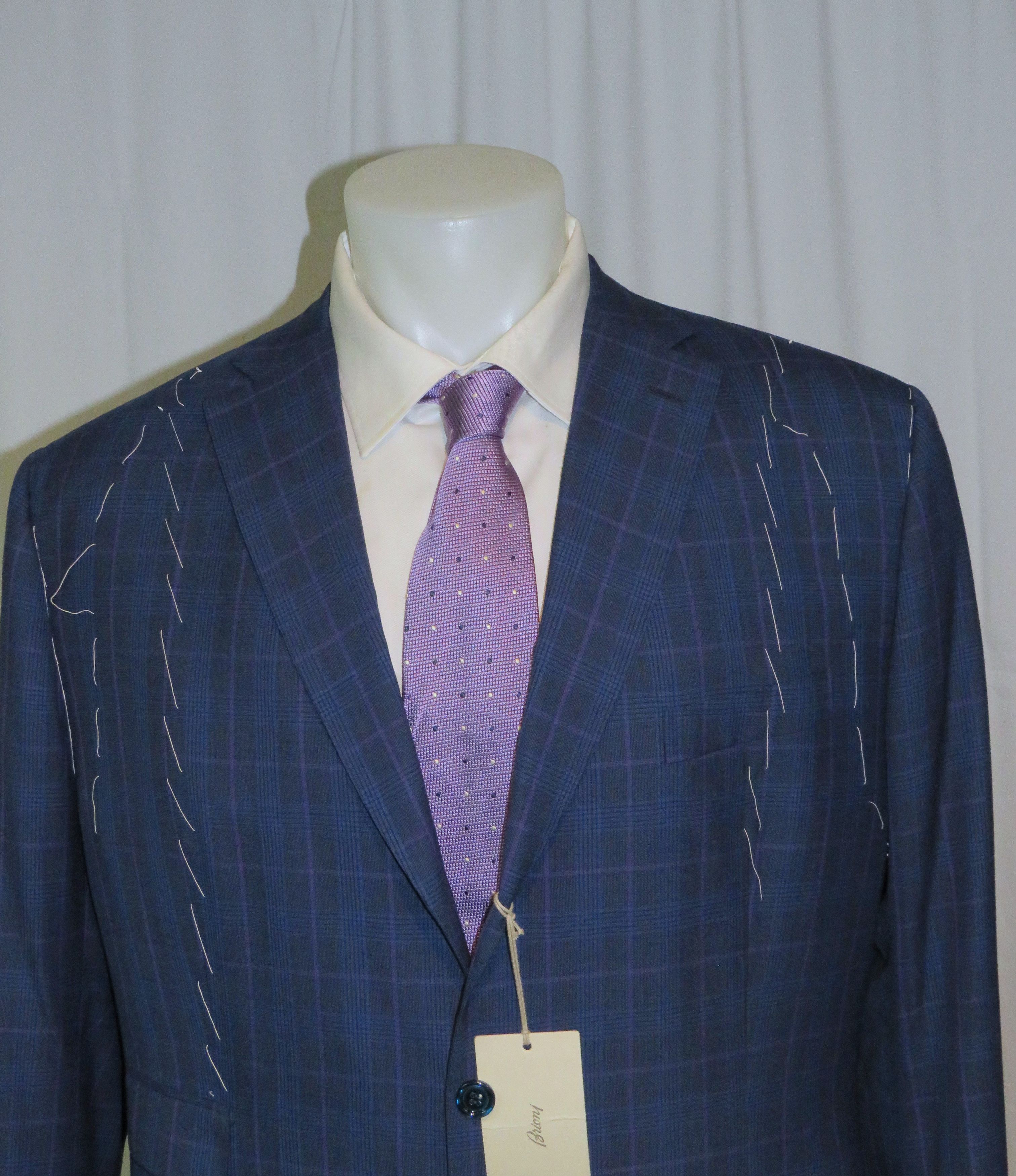 Brioni Brunico Blue Plaid Three Button Suit 44L NWT $11,675 Size 44L - 4 Thumbnail