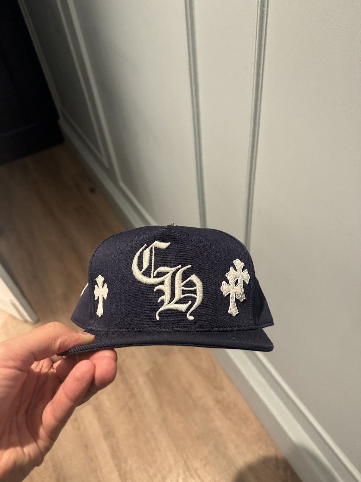 Chrome Hearts CHROME HEARTS BASEBALL CAP - CROSS WAXED DENIM