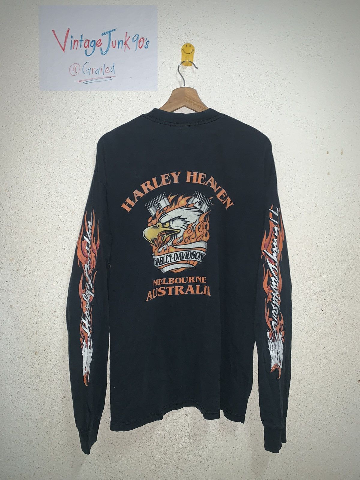 Vintage Vintage 08’s Harley Davidson Flames distressed Size US XL / EU 56 / 4 - 1 Thumbnail