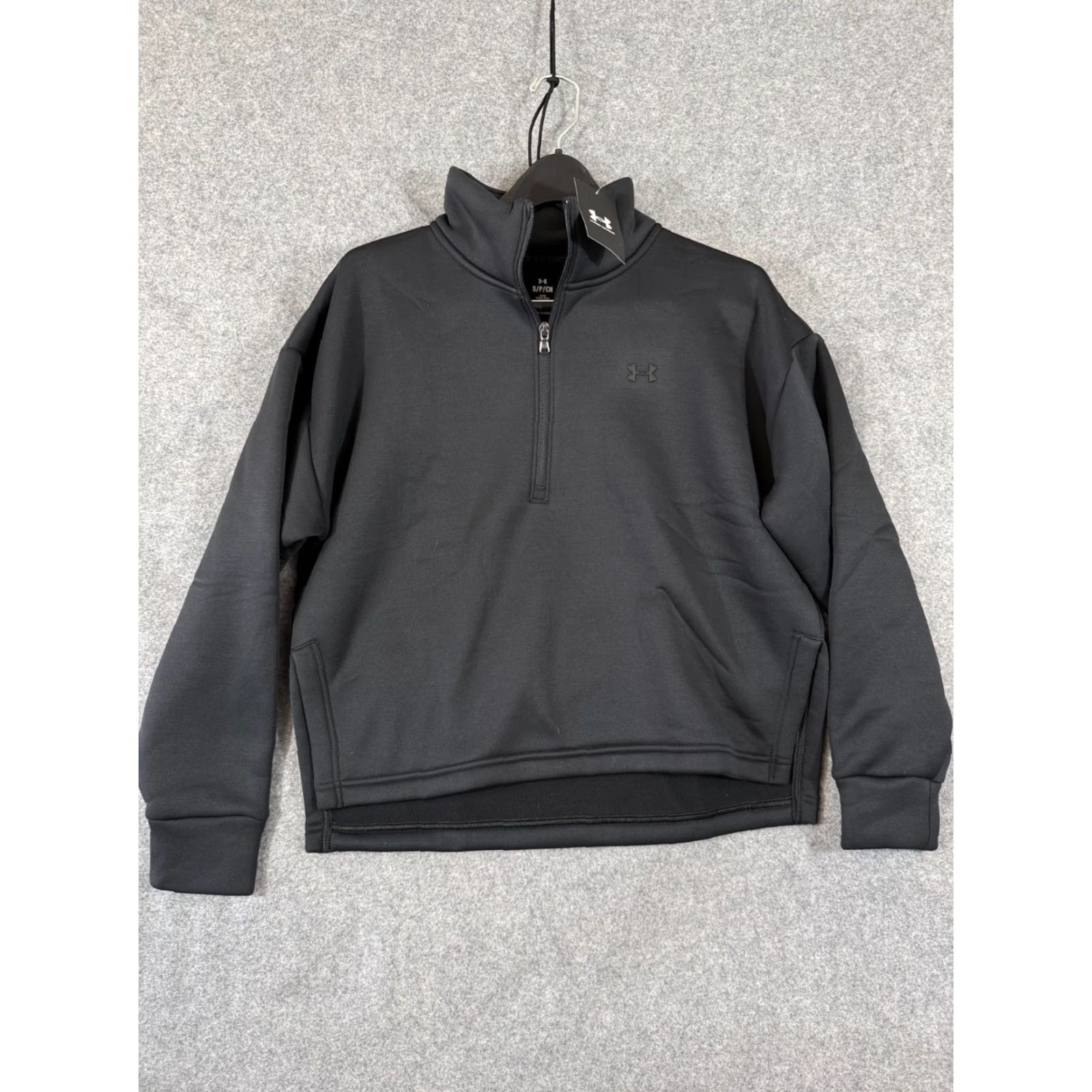 Under Armour Under Armour Fleece Jacket Womens S Black Half-Zip Pullover Mock Neck Long Sleeve NWT Size S / US 4 / IT 40 - 3 Thumbnail