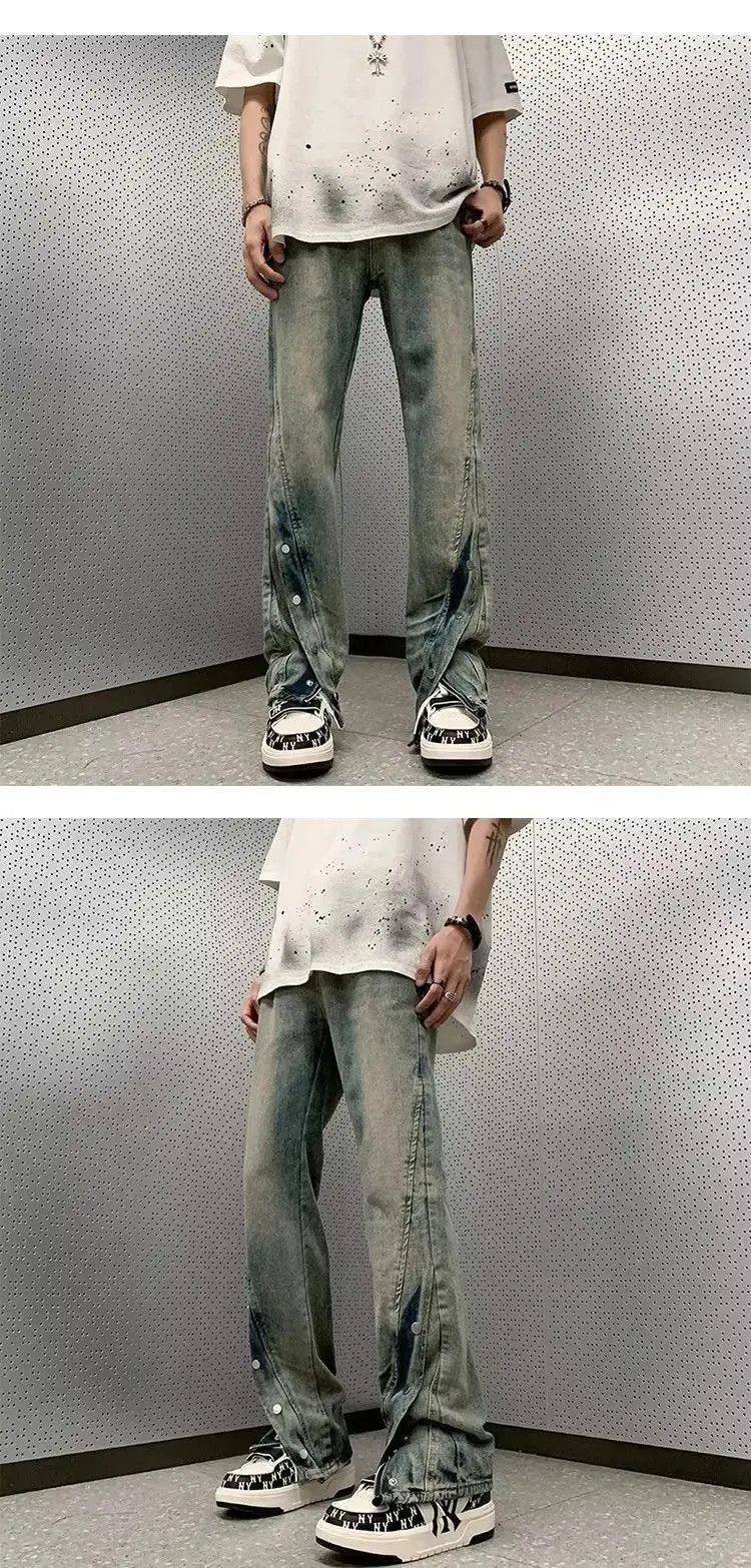 Japanese Brand Streetwear Baggy Flared Jeans Size US 32 / EU 48 - 4 Thumbnail