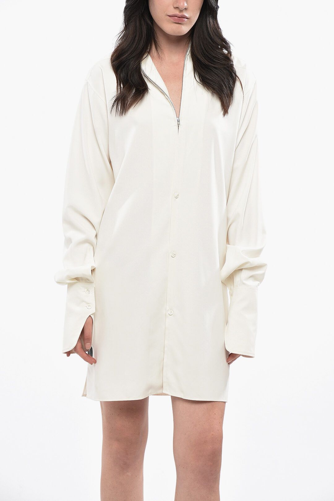 Maison Margiela og1mm1125 Long Sleeved Printed Punk Silk Shirt in White Size M / US 6-8 / IT 42-44 - 4 Thumbnail